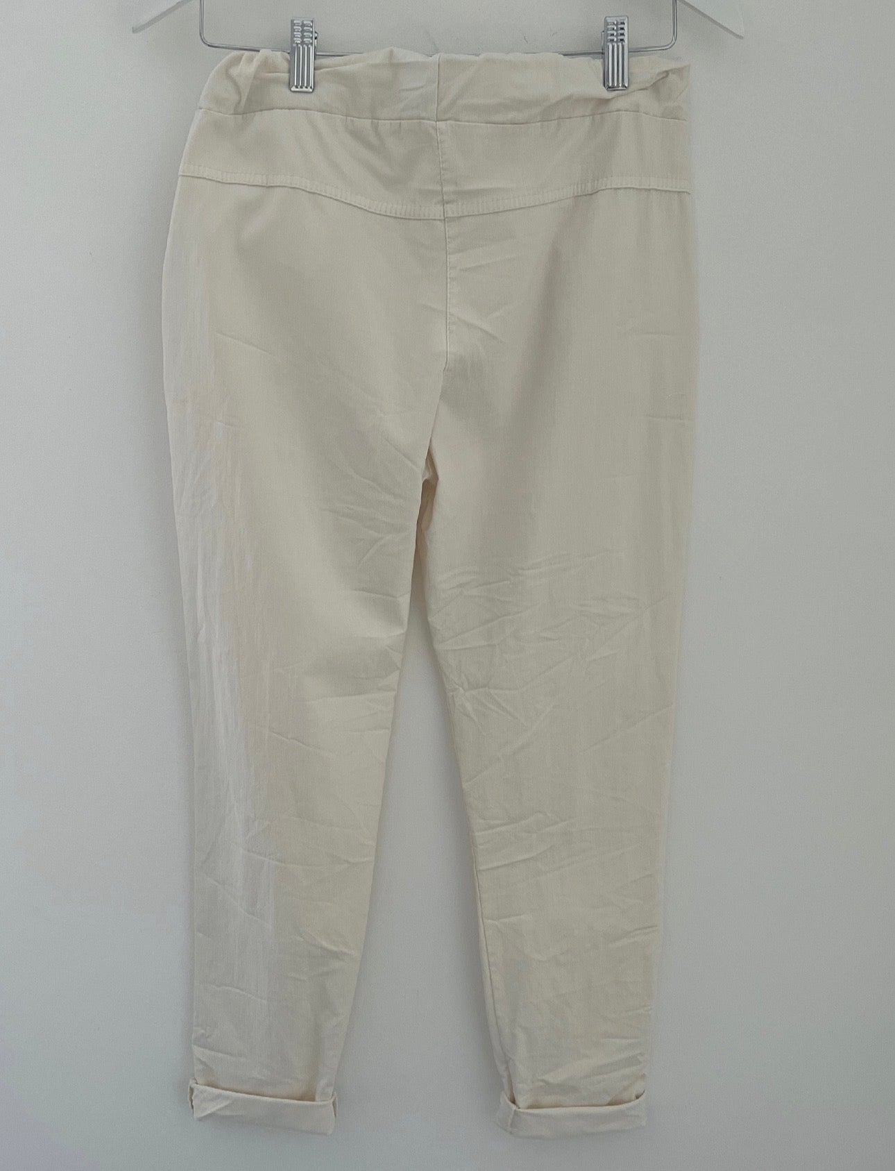 Slimfit Cotton Stretch Joggers in Light Ecru