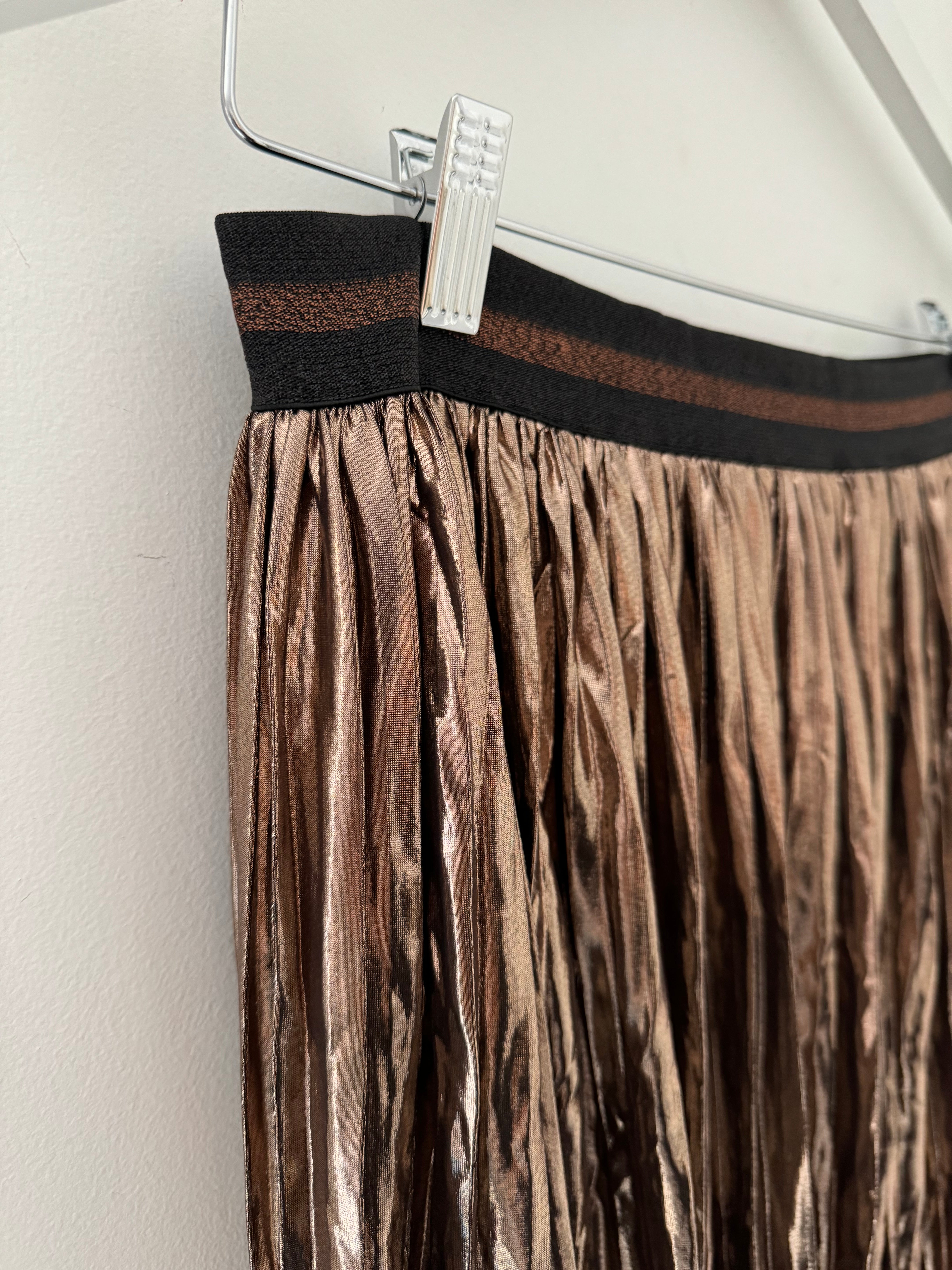 Bronze Gold Pleated Skirt