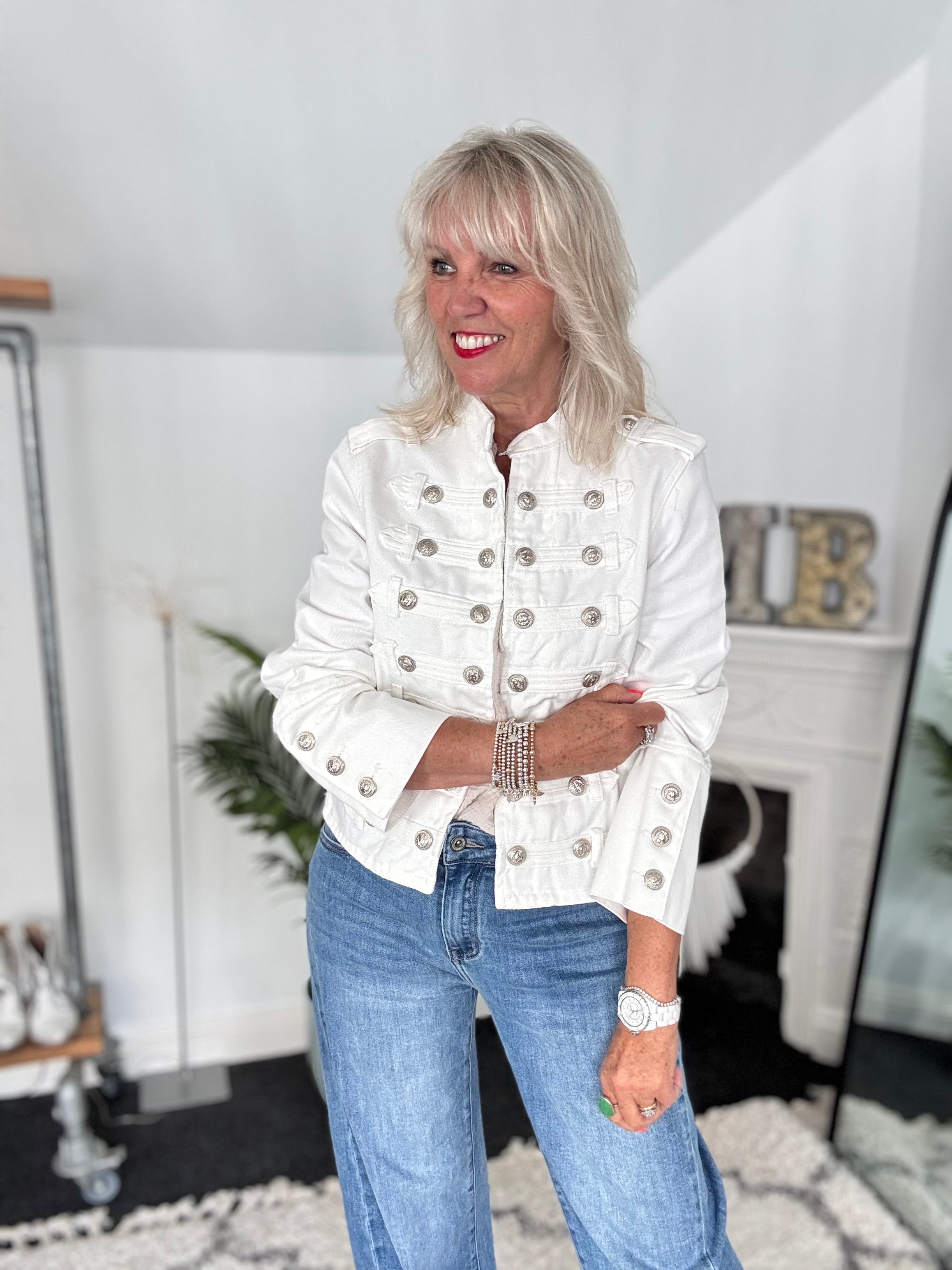 Military Jacket in Ivory