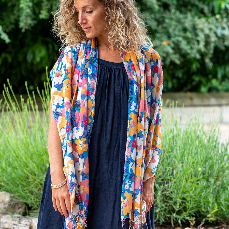Floral Scarf in Summer Brights