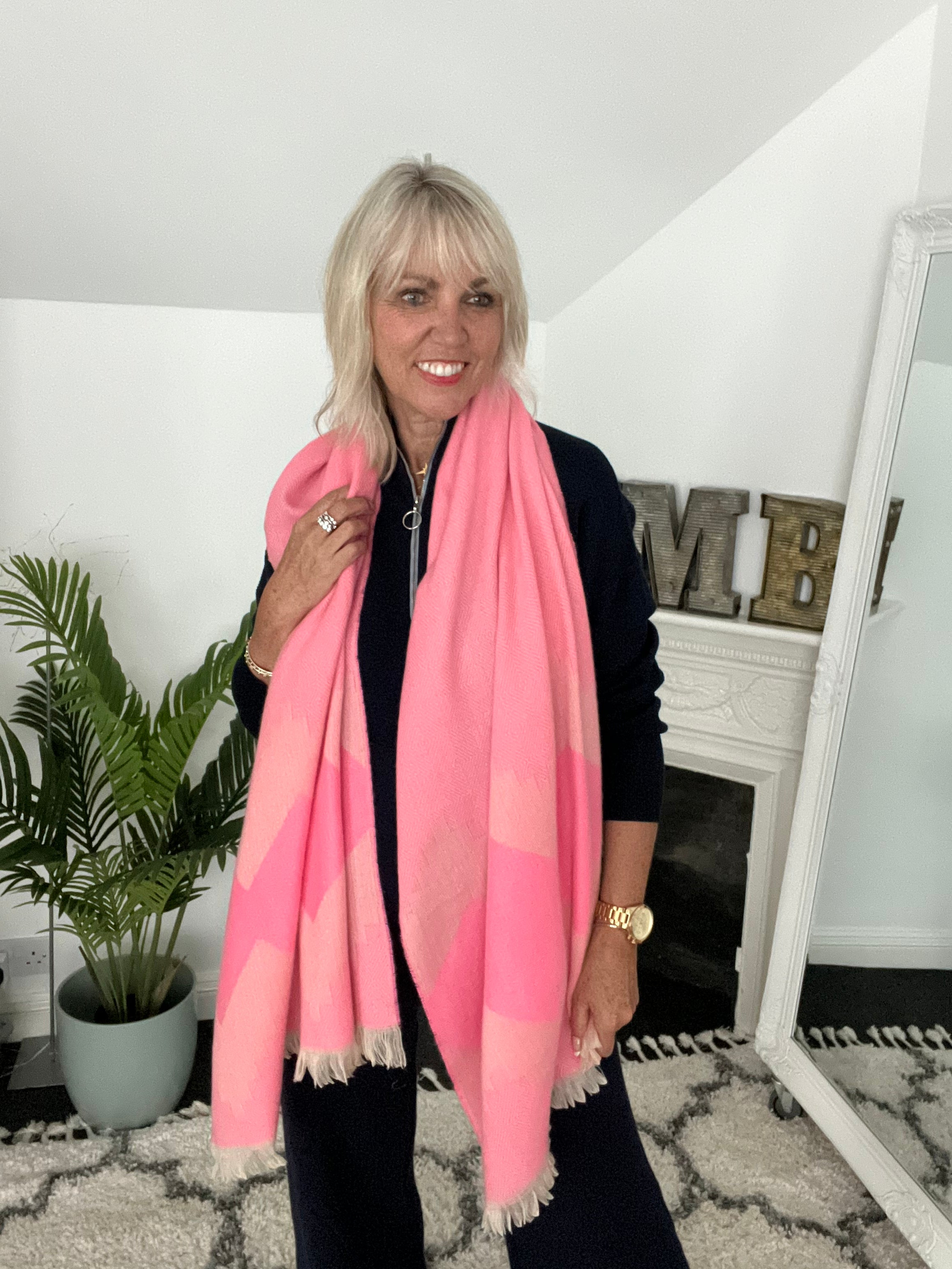 Soft Fringe Scarf in Candy Pinks