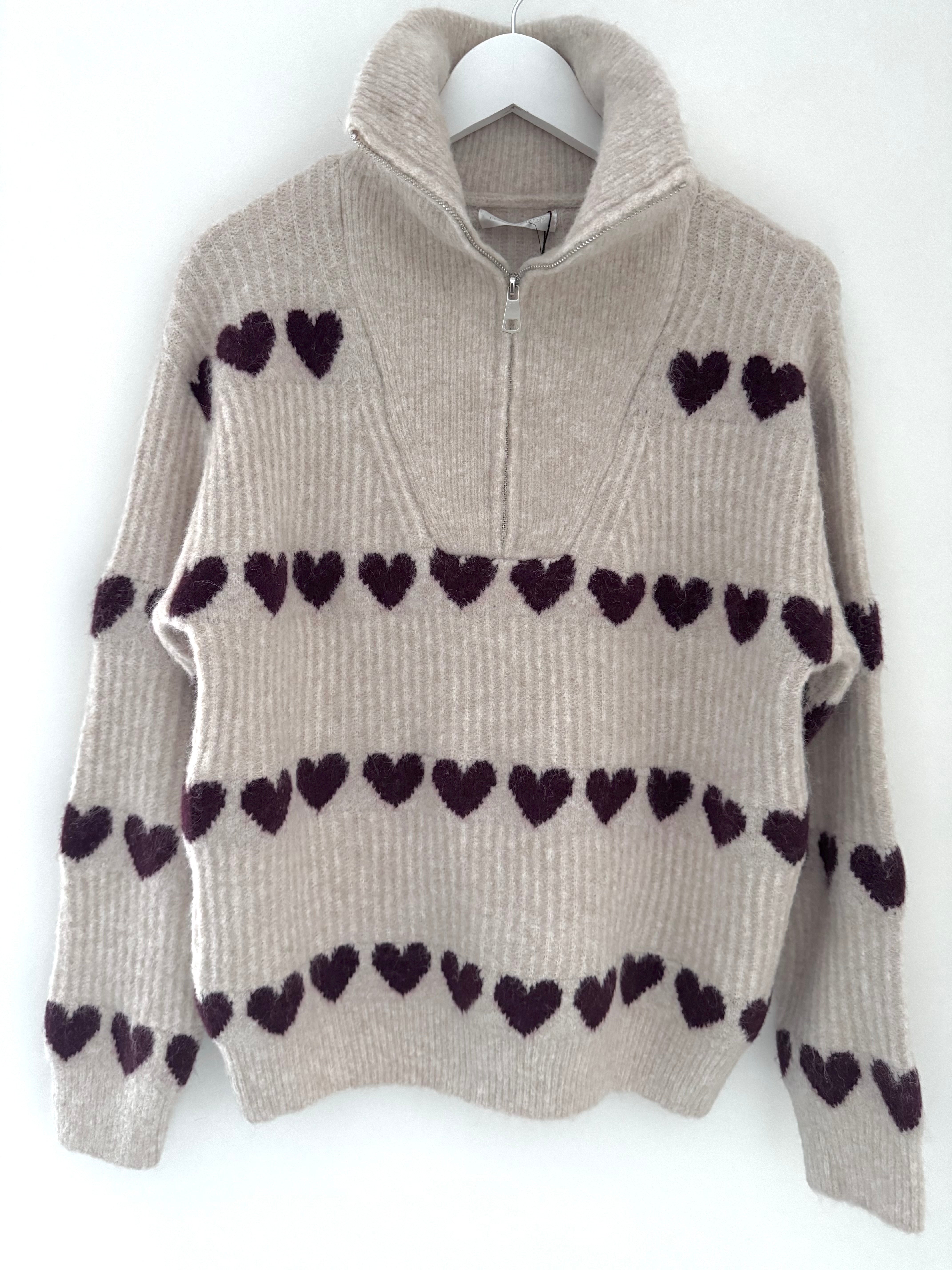 Super Soft Heart Knit with Quarter Zip