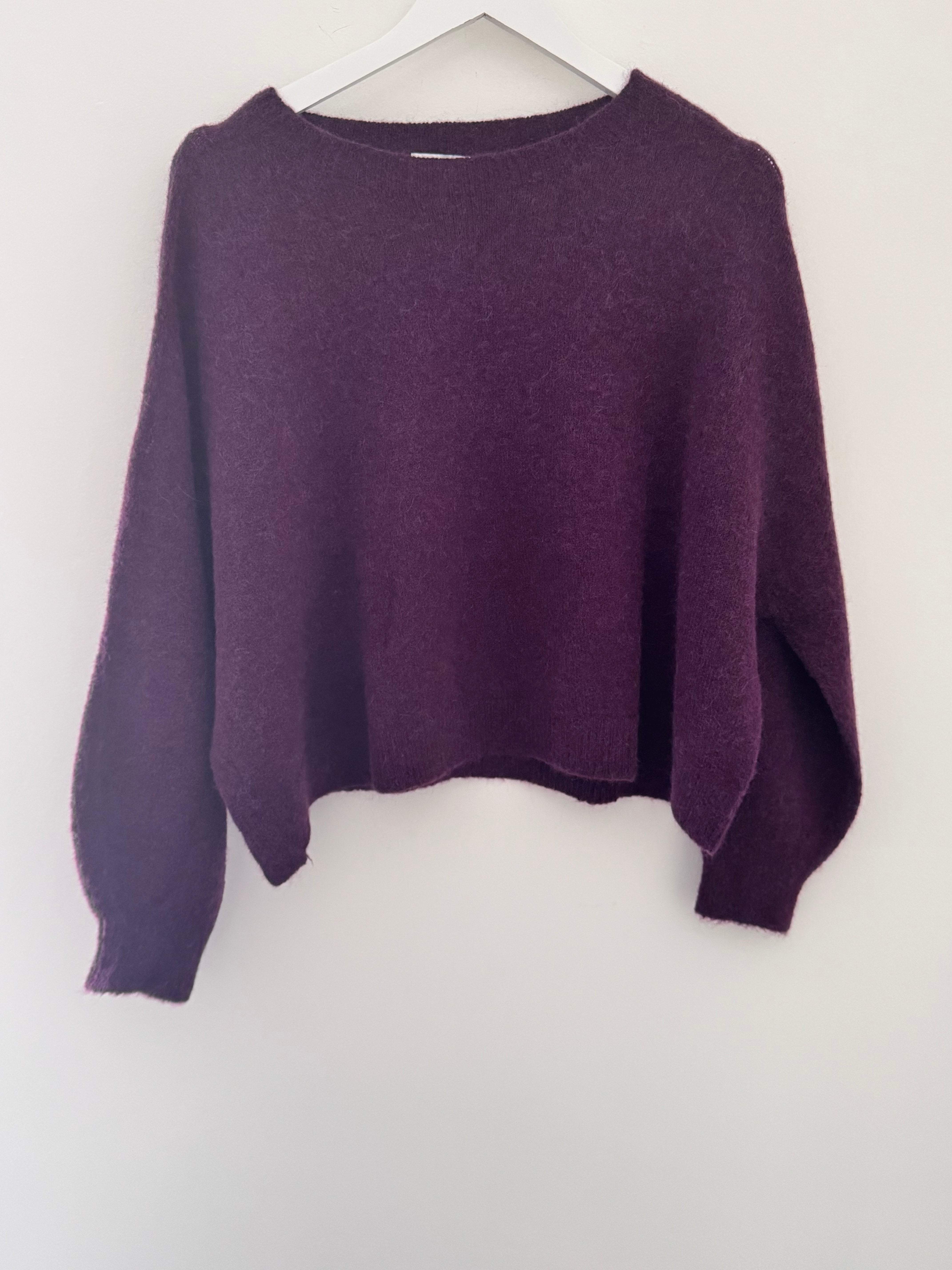 Luxe Slouchy Alpaca Jumper in Plum