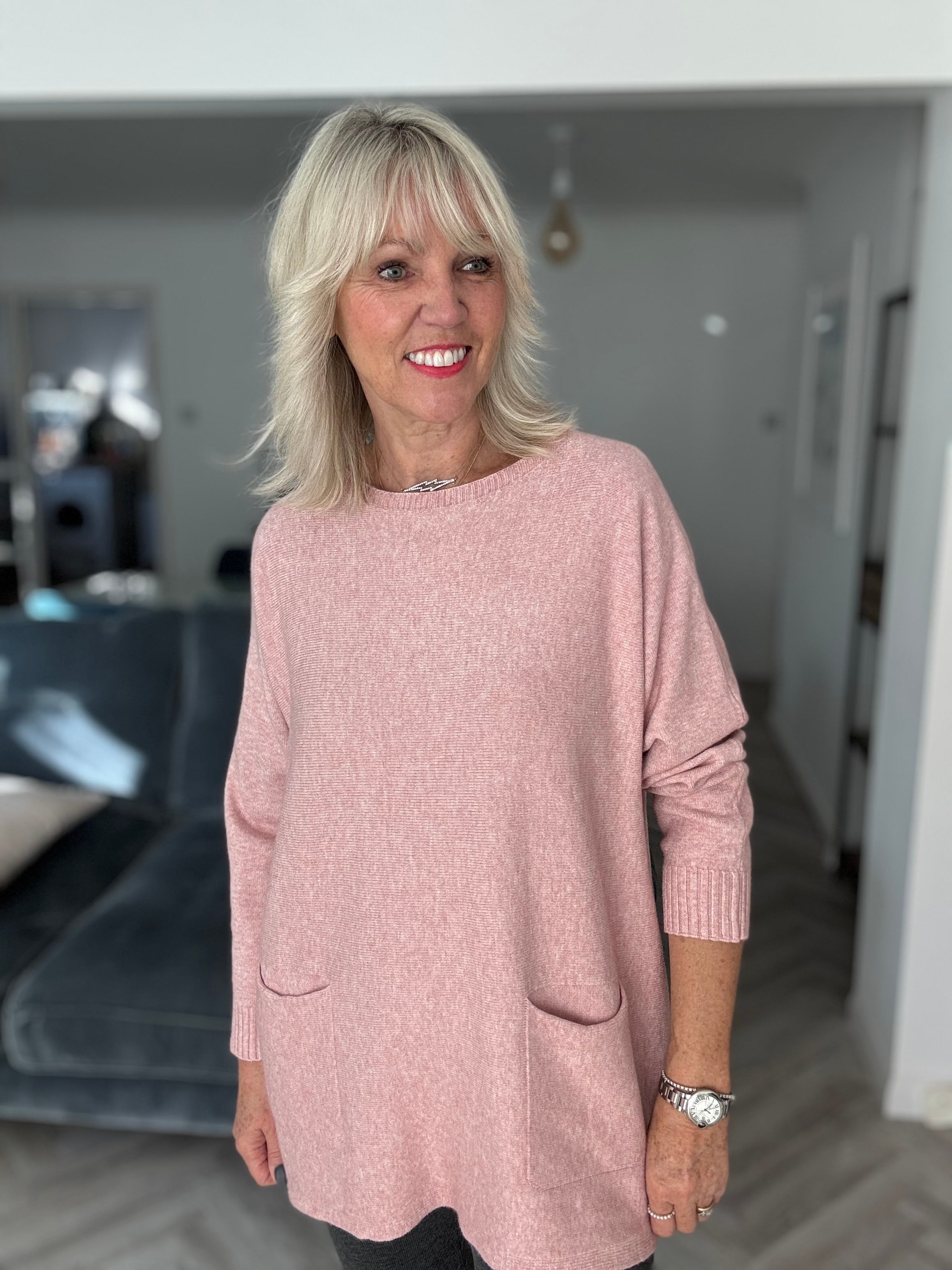 Pocket Jumper in Soft Pink