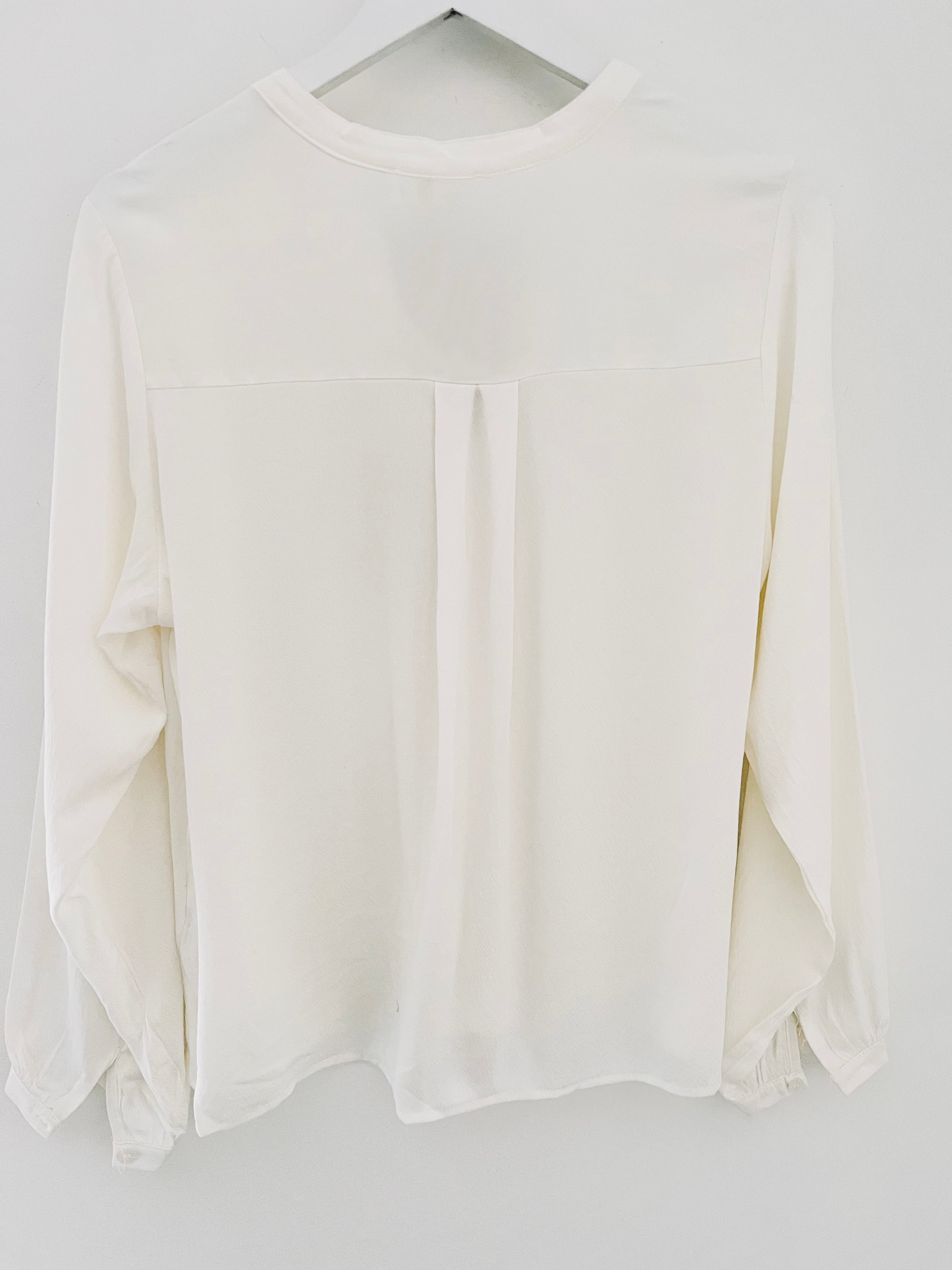 Ivory Blouse with Grandad Collar