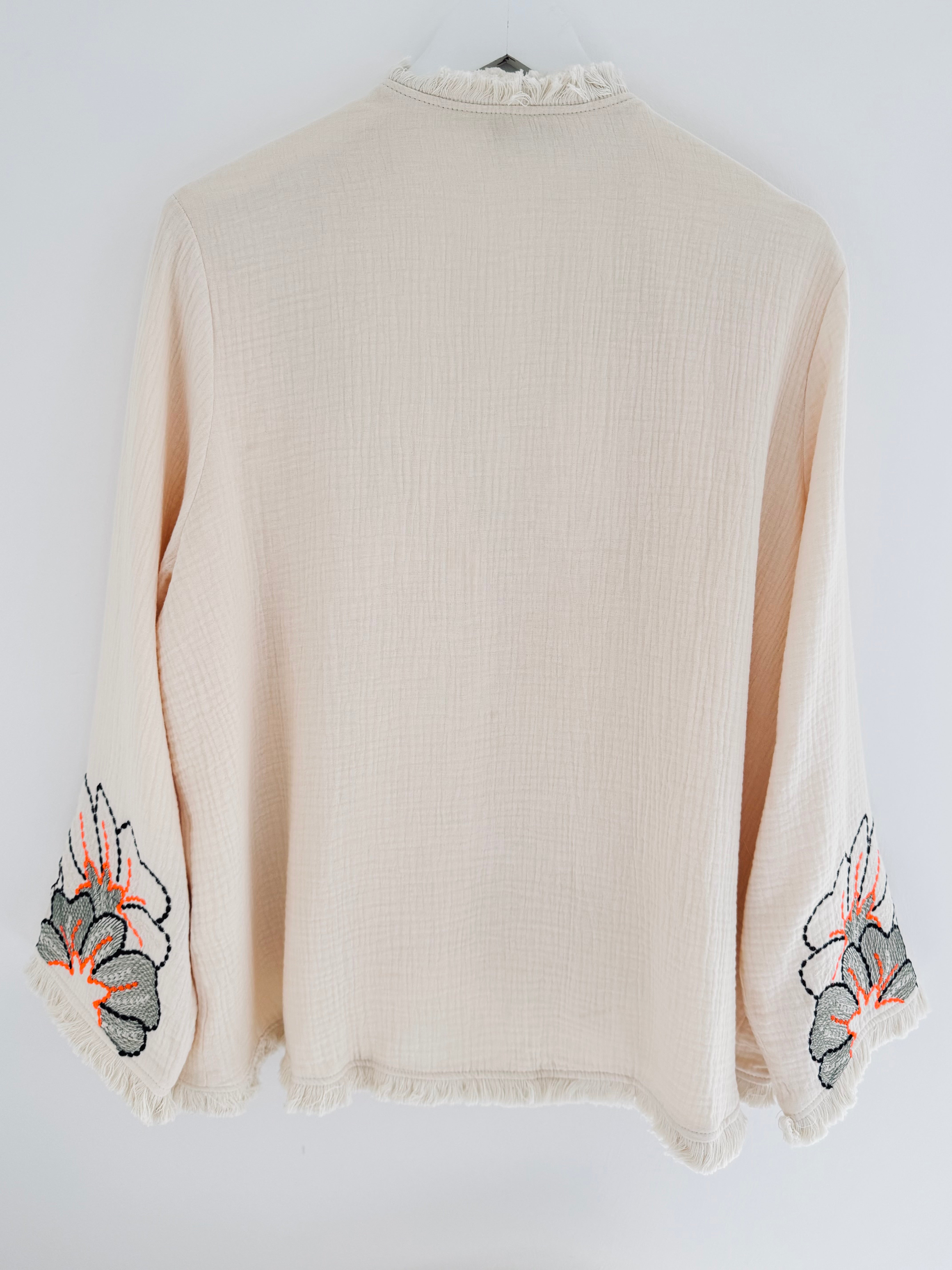 Luxe Embroidered Jacket in Vanilla