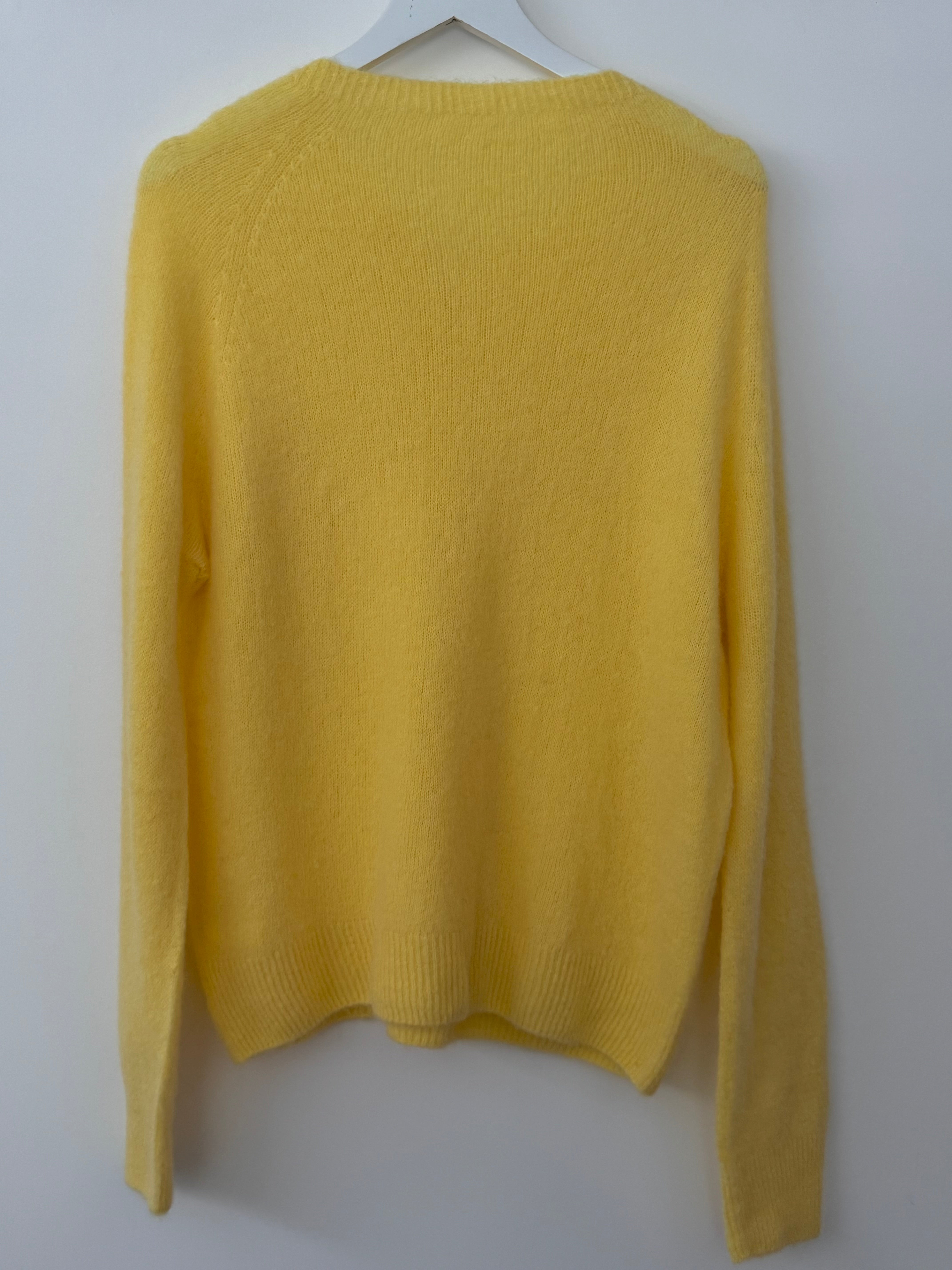 Softie Jumper with Button Neck in Yellow