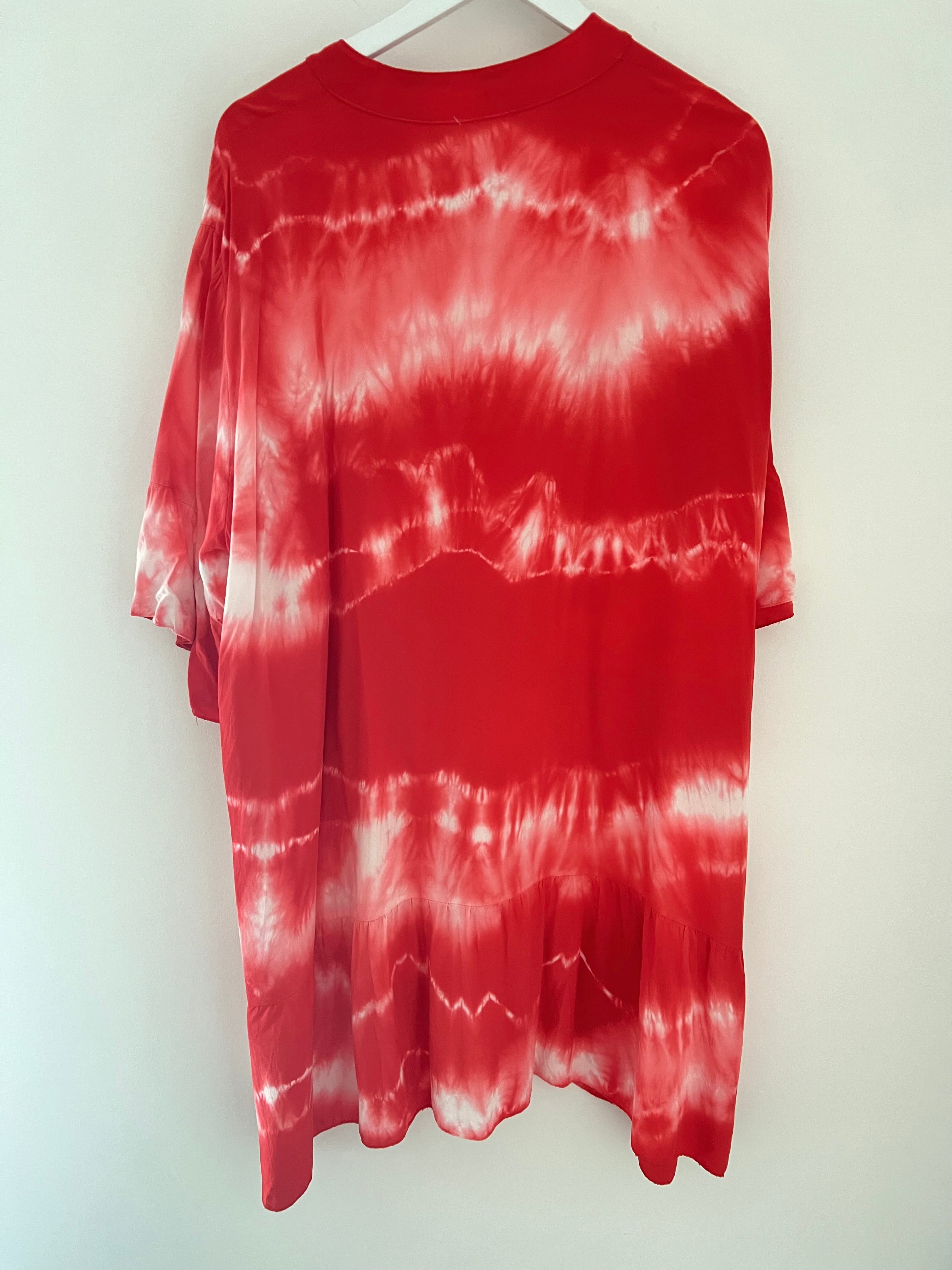 Tie Dye Dress in Coral Red