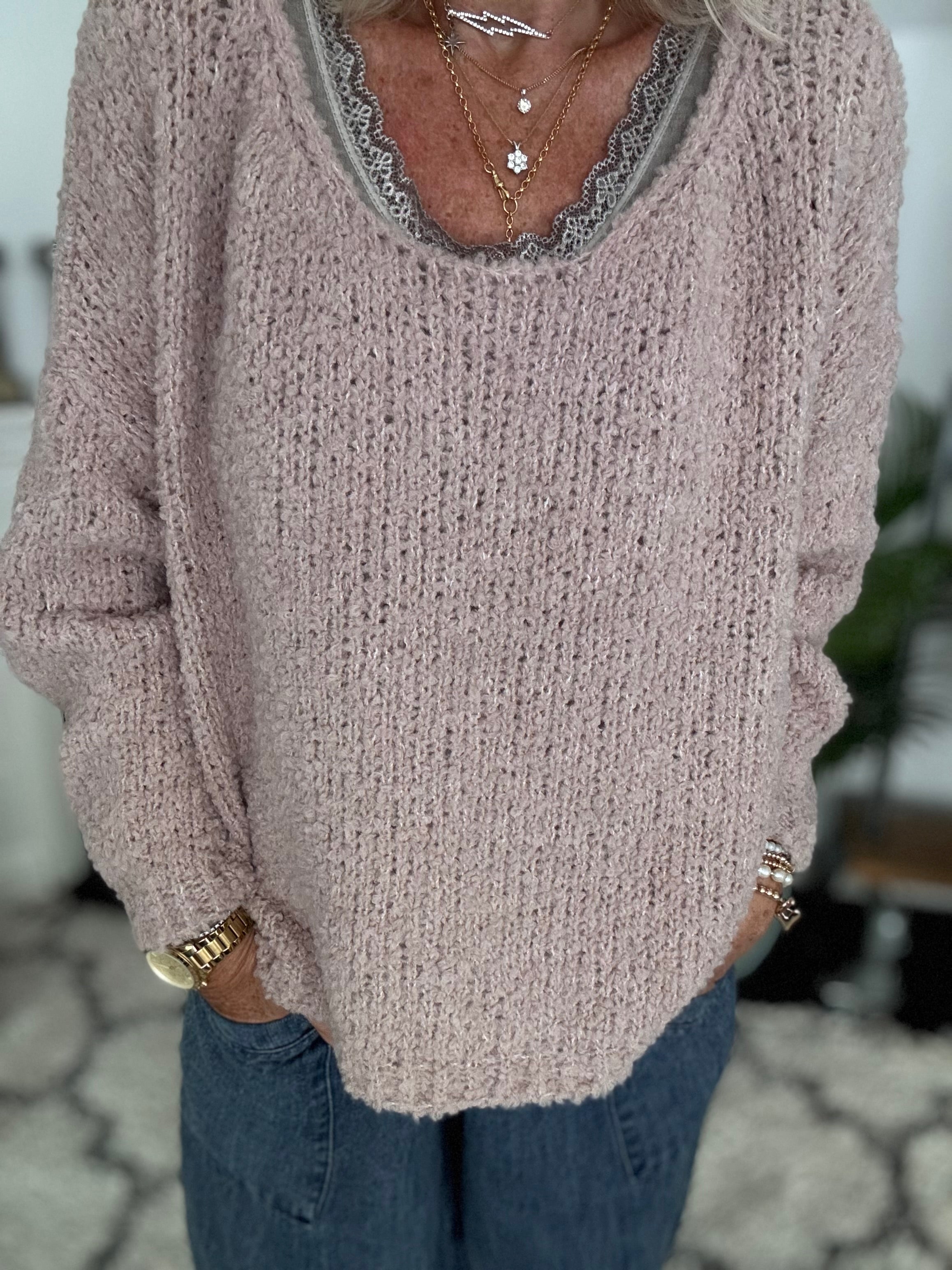 Boucle Jumper in Soft Pink