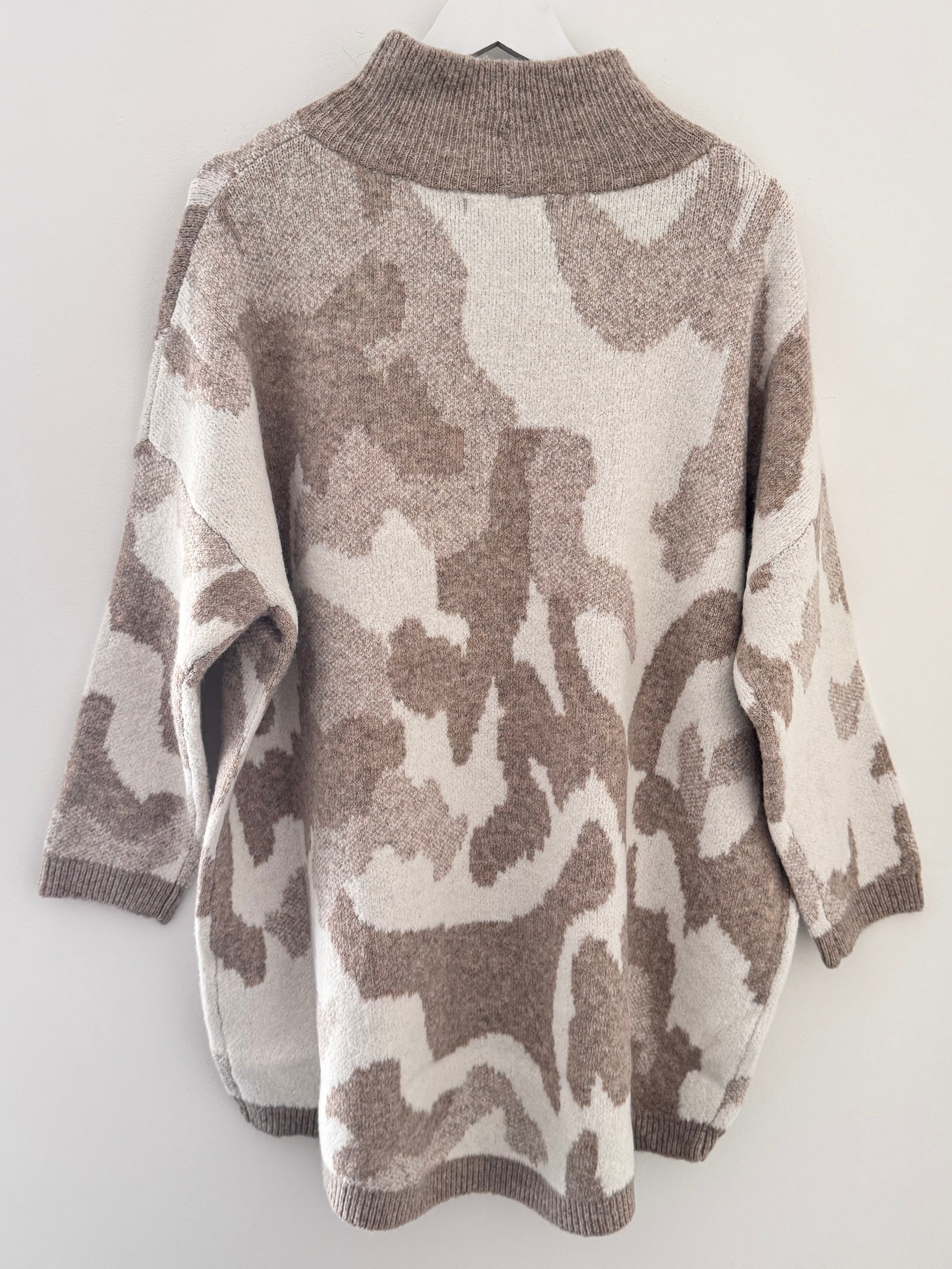 Luxe Jumper in Mocha & Ecru Camo
