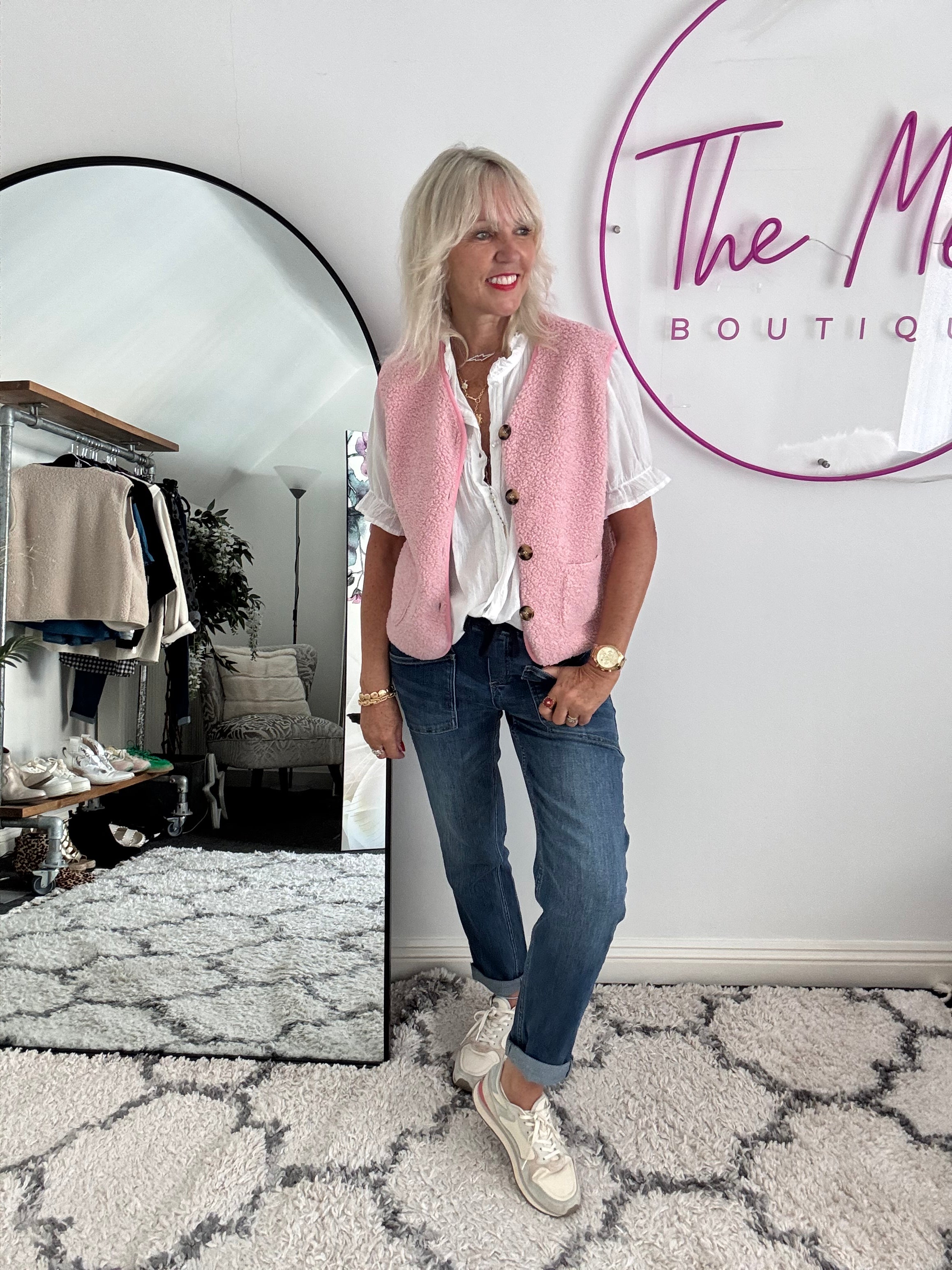Boucle Gilet in Candy Pink