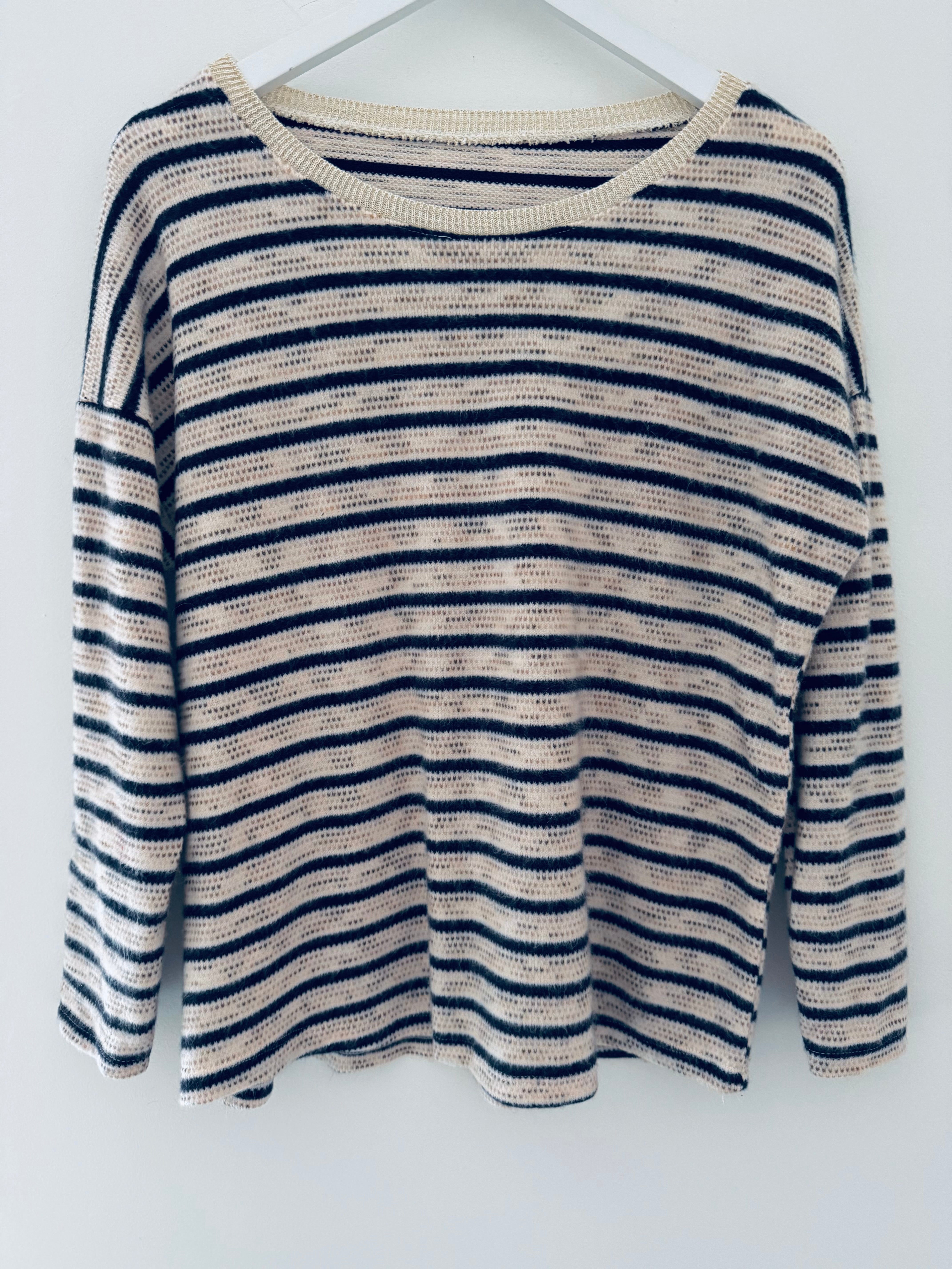 Softie Stripe Jumper in Ink & Ecru