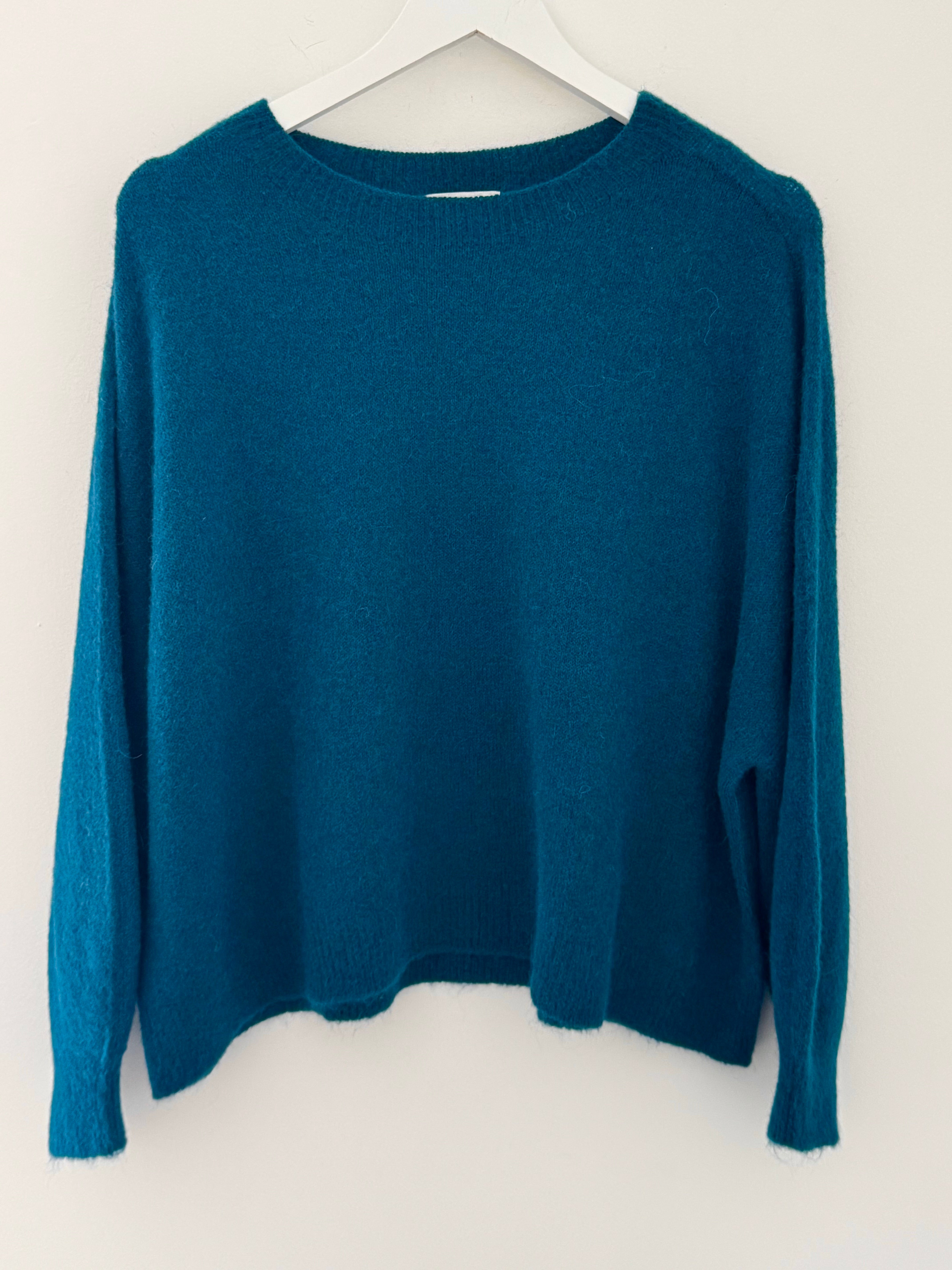 Luxe Slouchy Alpaca Jumper in Teal