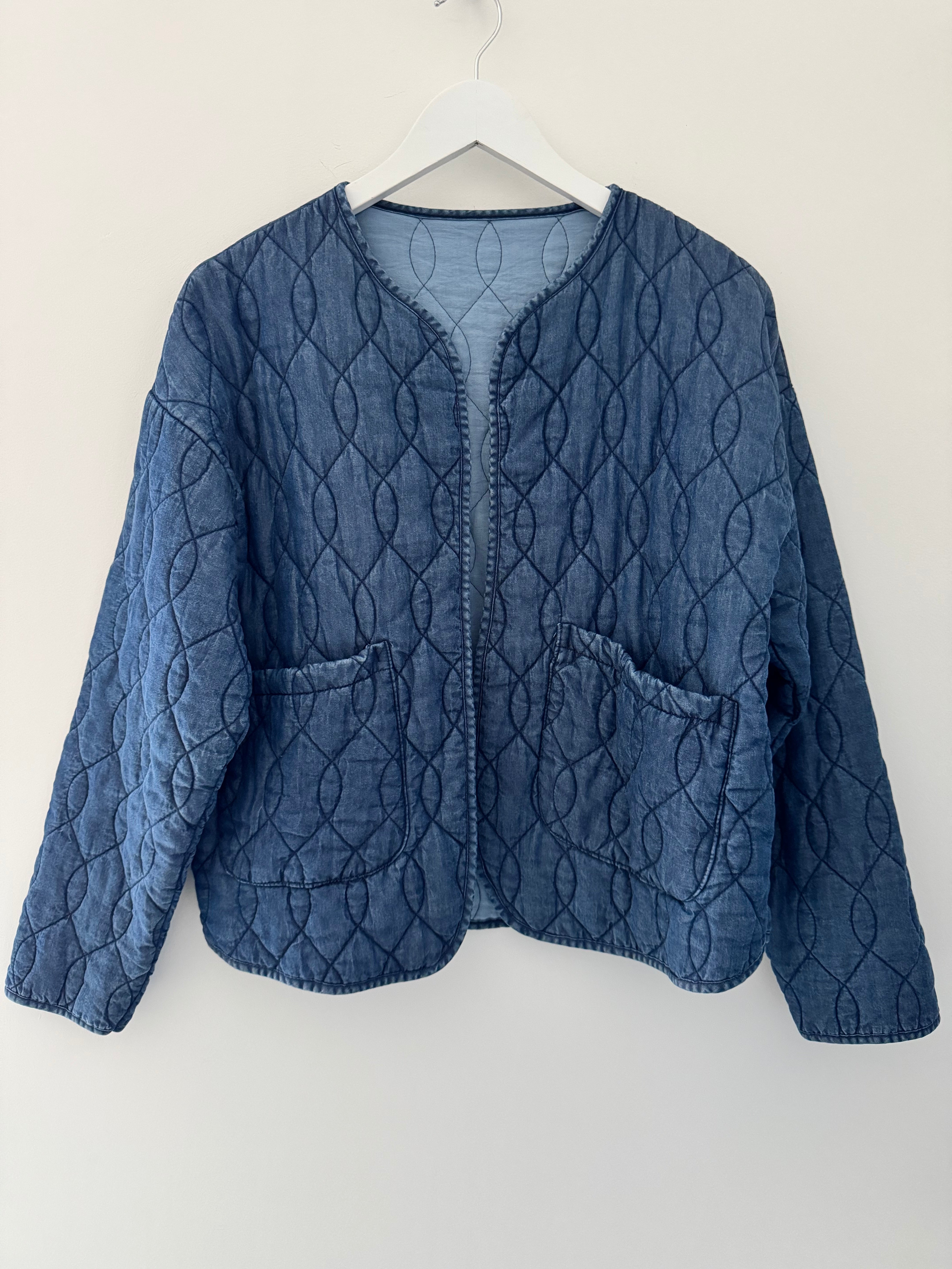 Quilted Jacket in Dark Denim