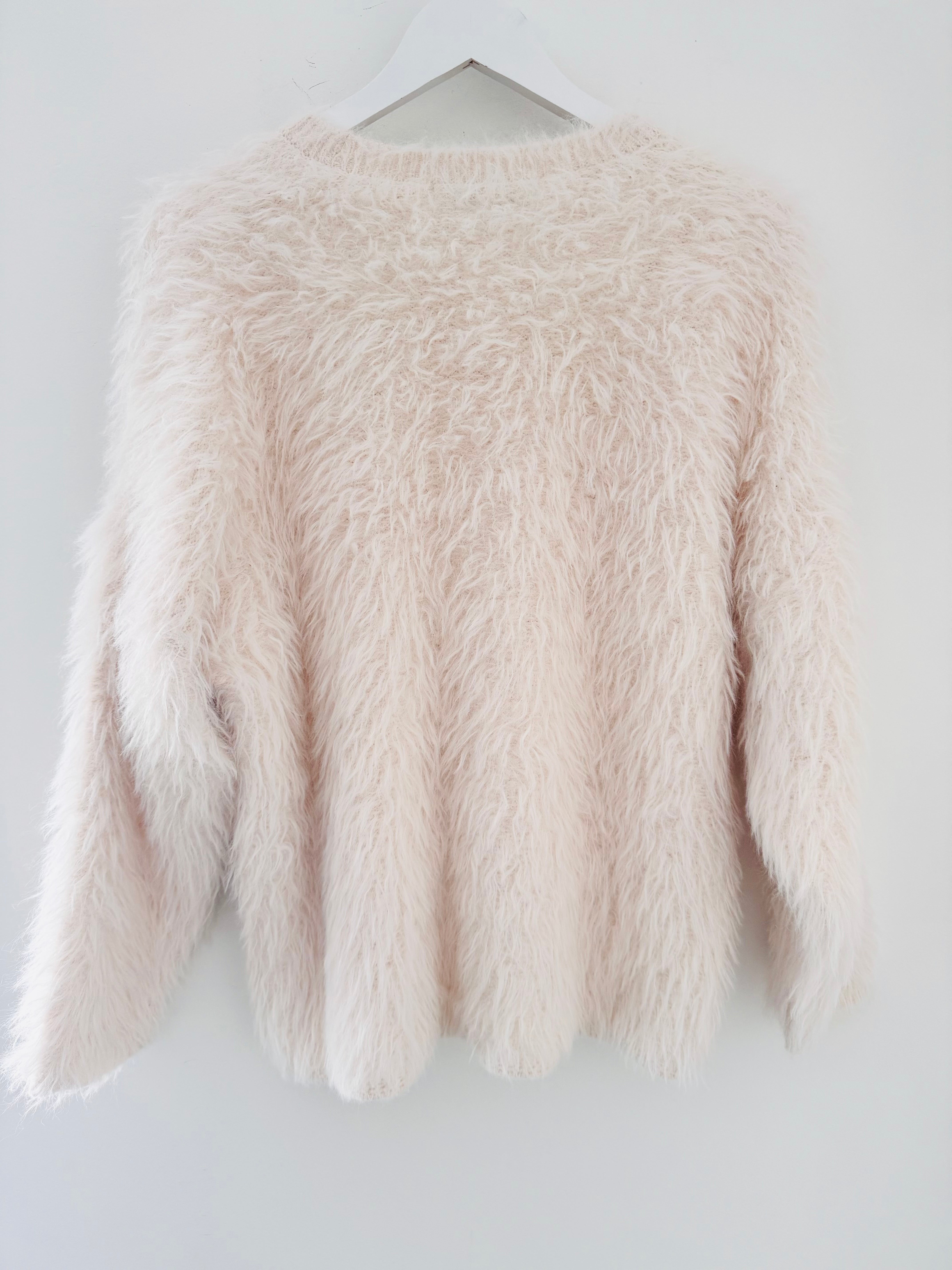 Light Furry Jumper in Vanilla