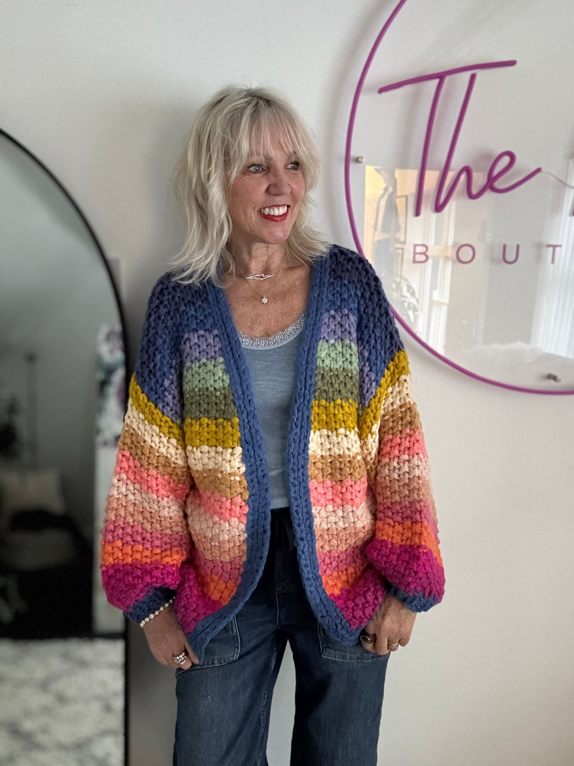 Handknitted Rainbow Cardigan