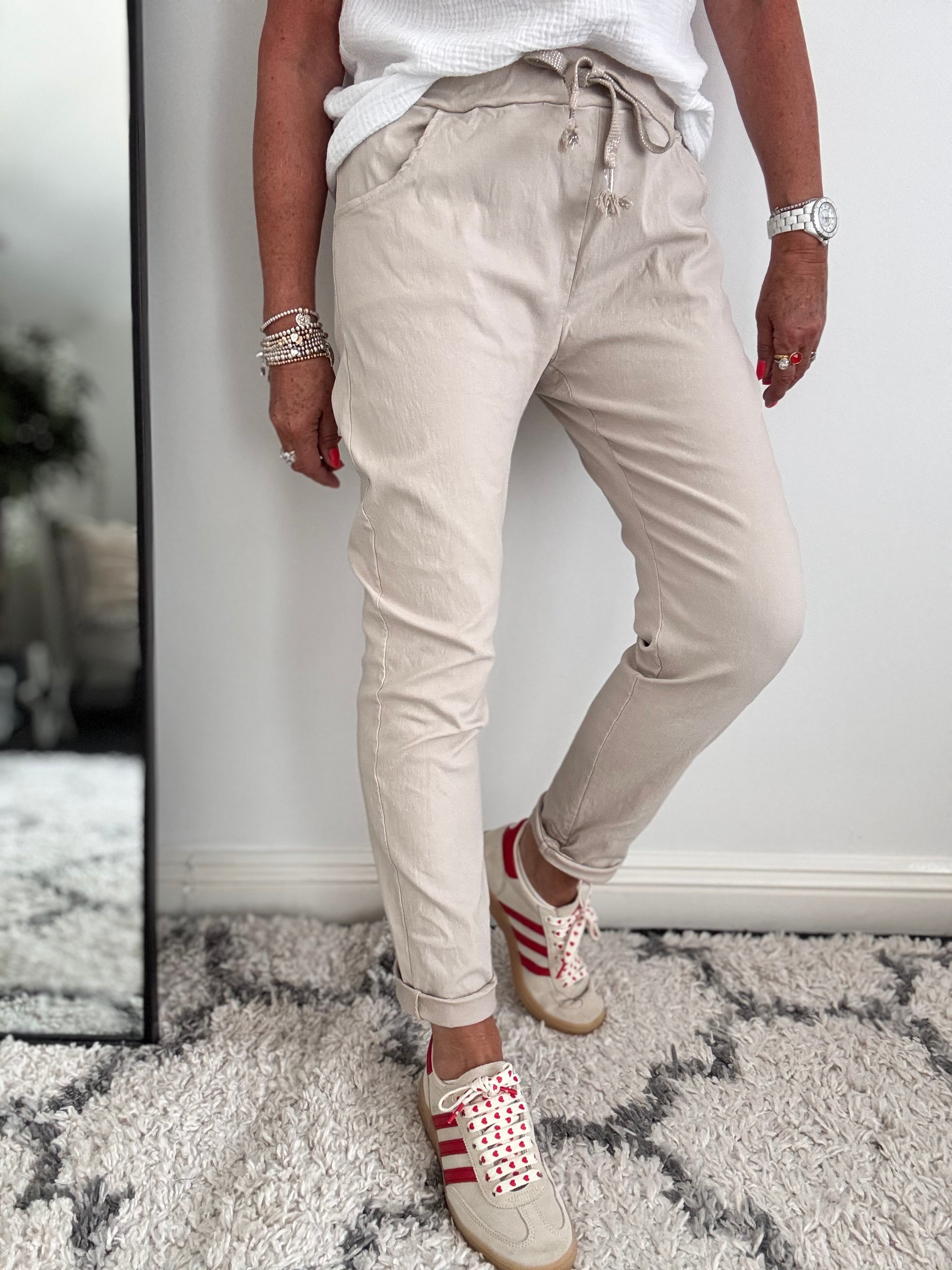 Super Stretch Joggers in Stone