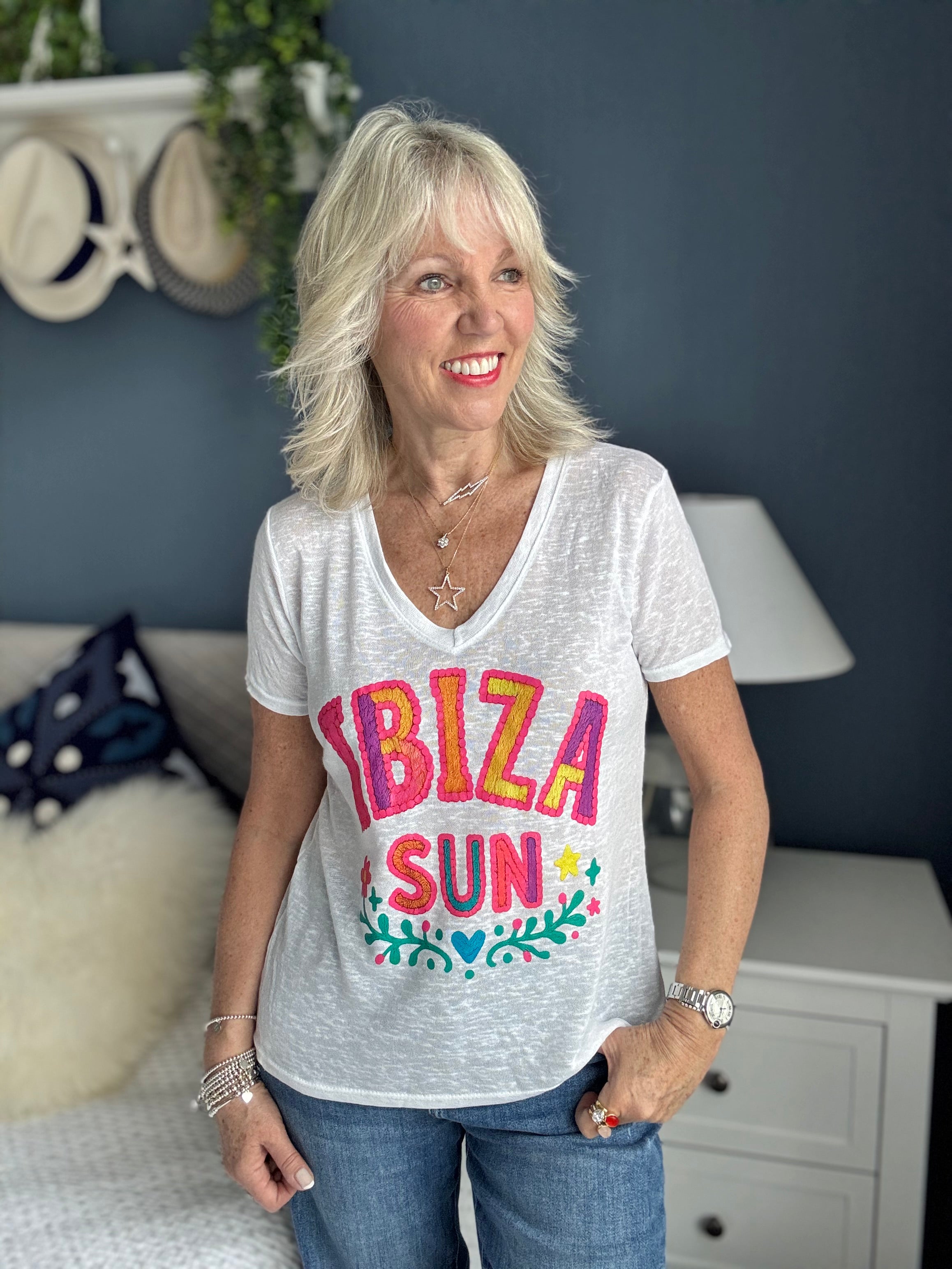 Ibiza Sun Tee in White