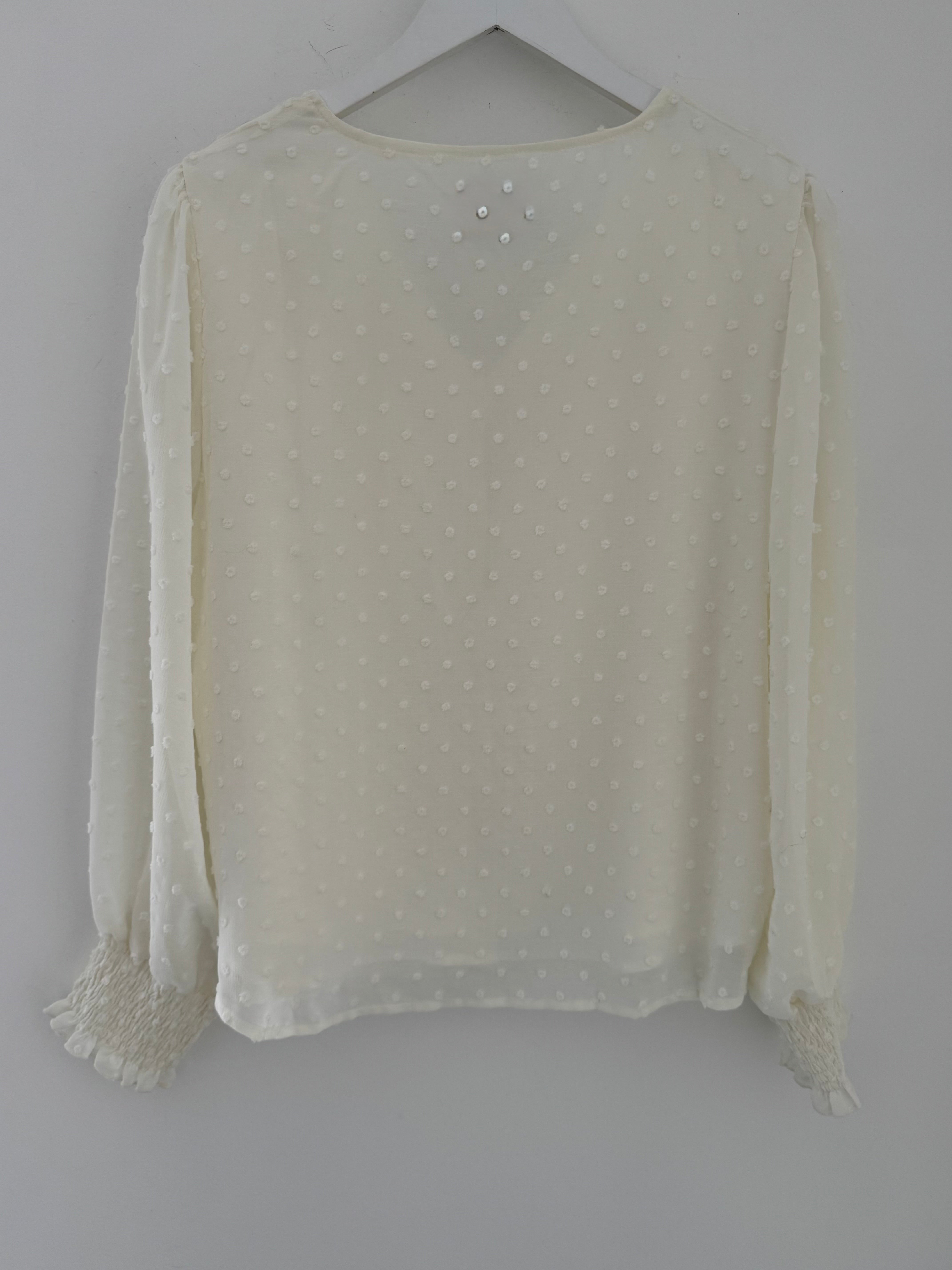 Ruffle & Dot Blouse in Ivory