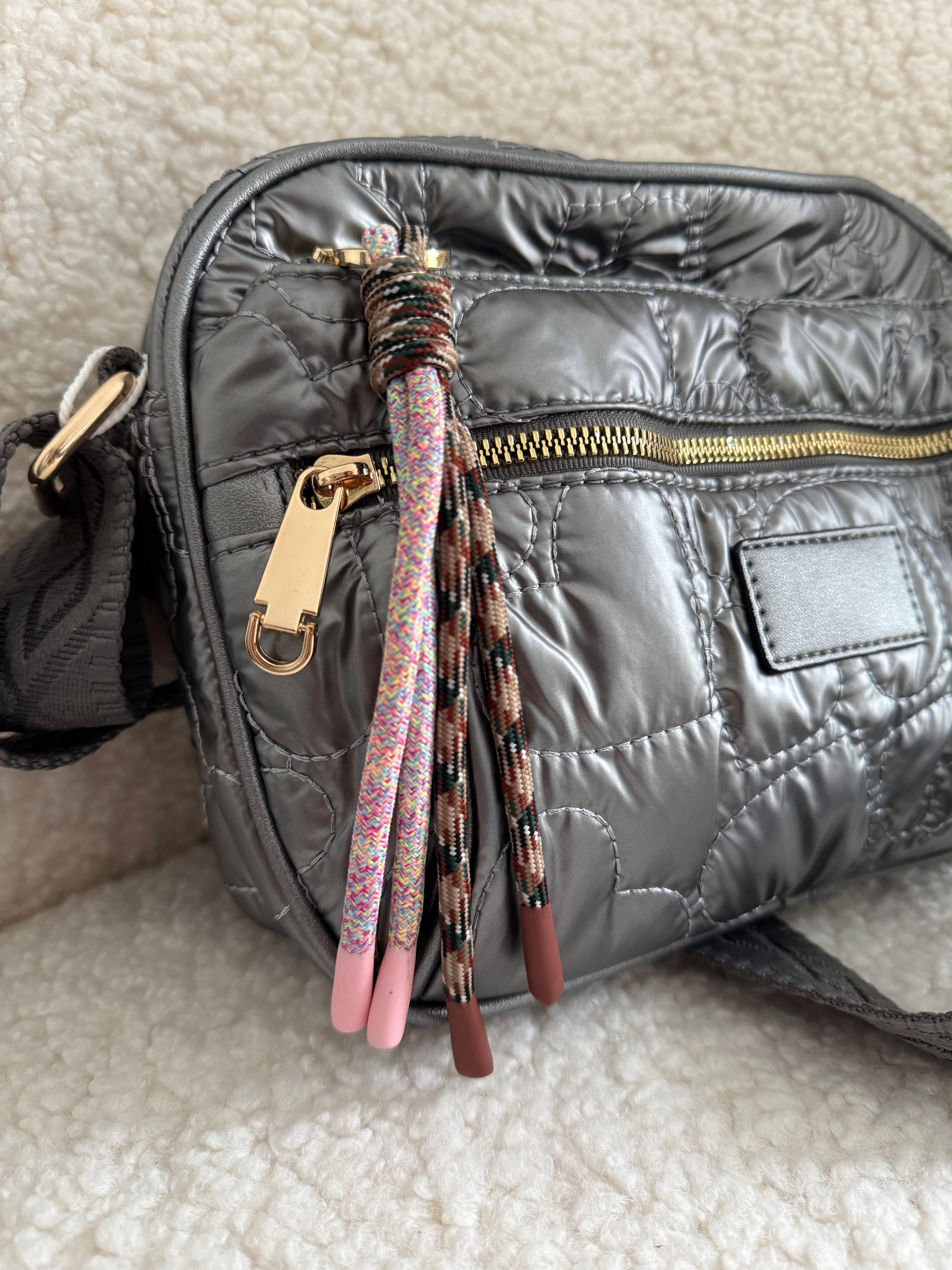 Crossbody Bag in Metallic Pewter