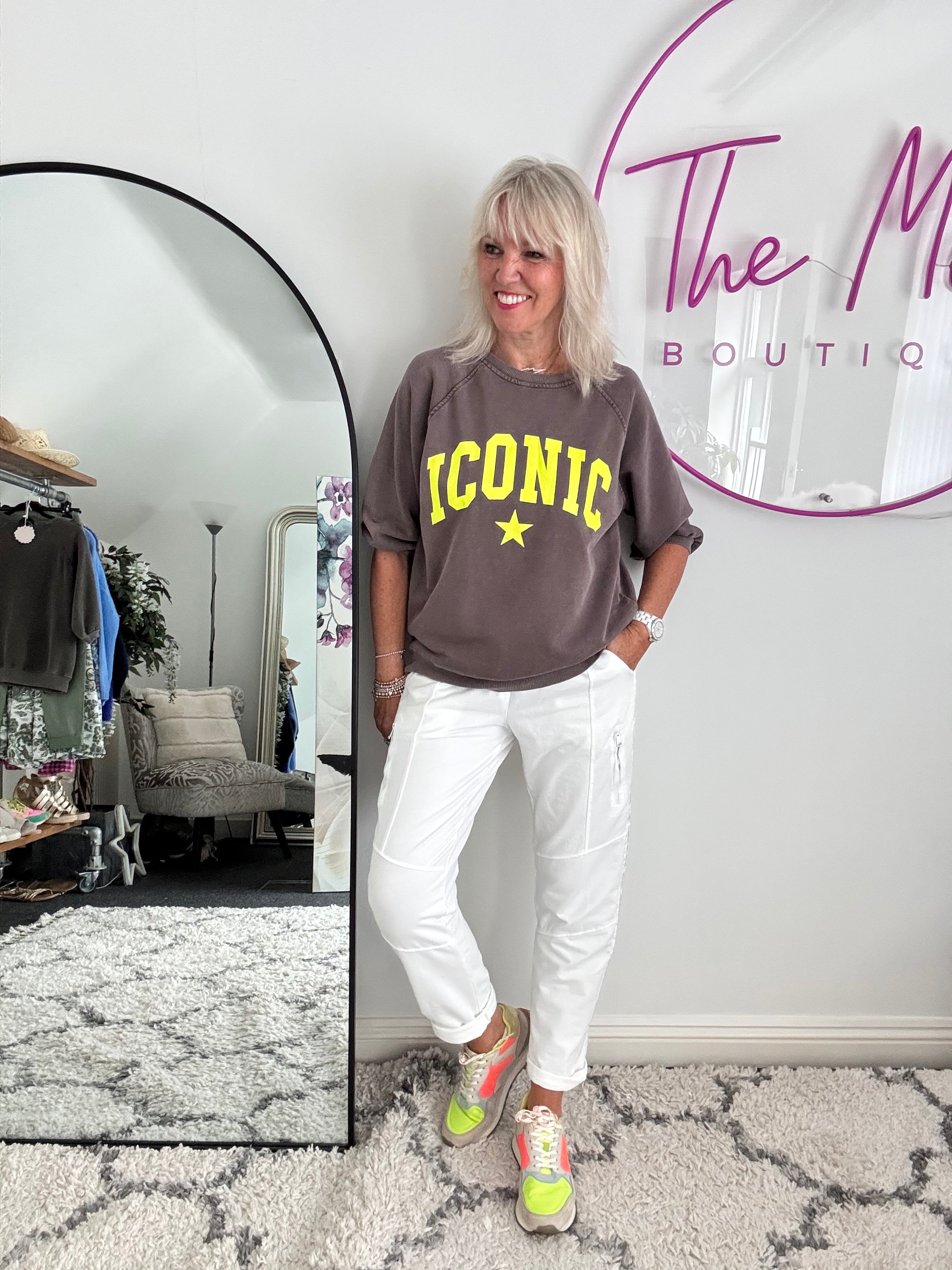 Iconic Sweatshirt with Yellow Neon