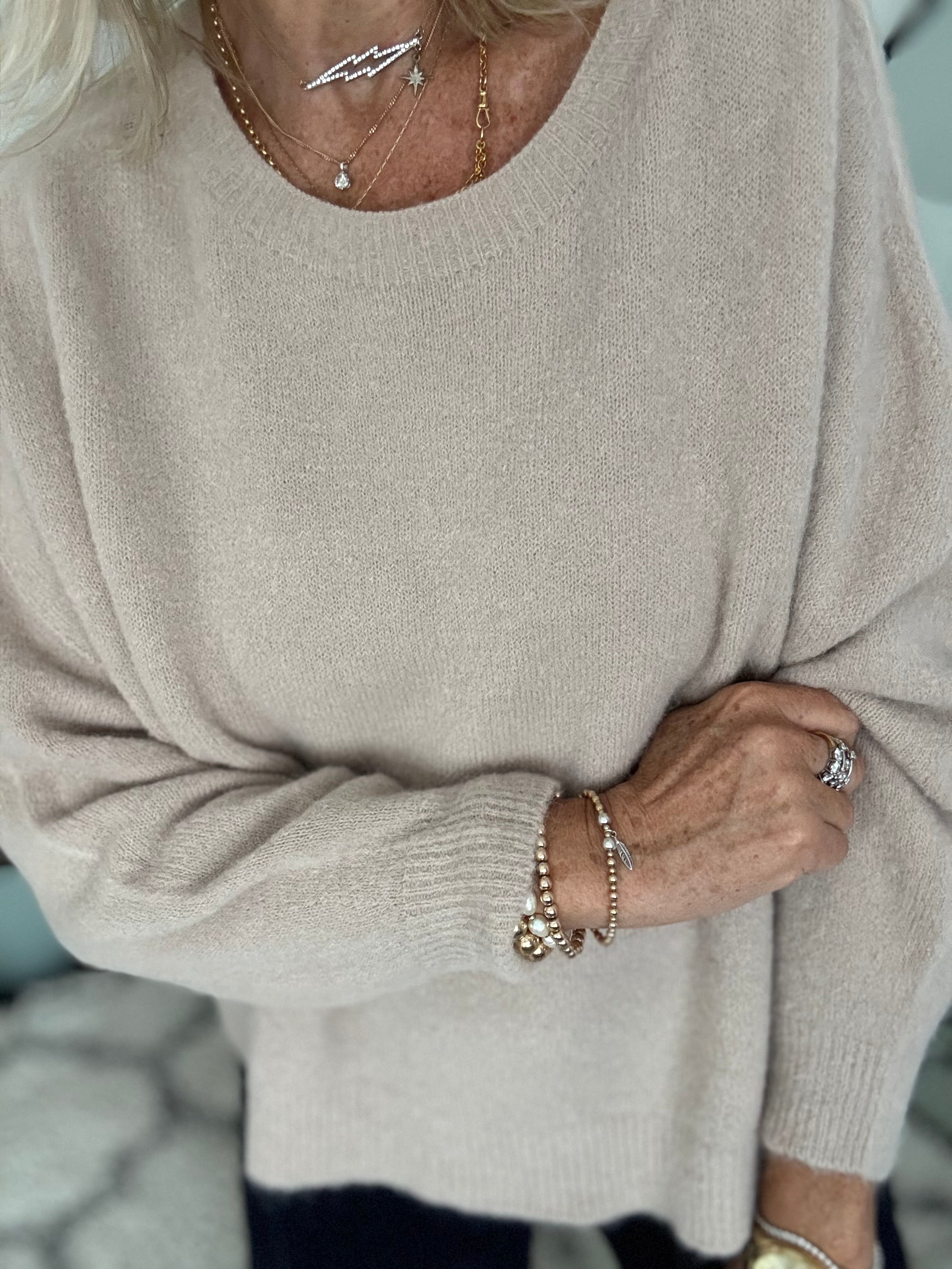Luxe Slouchy Alpaca Jumper in Latte