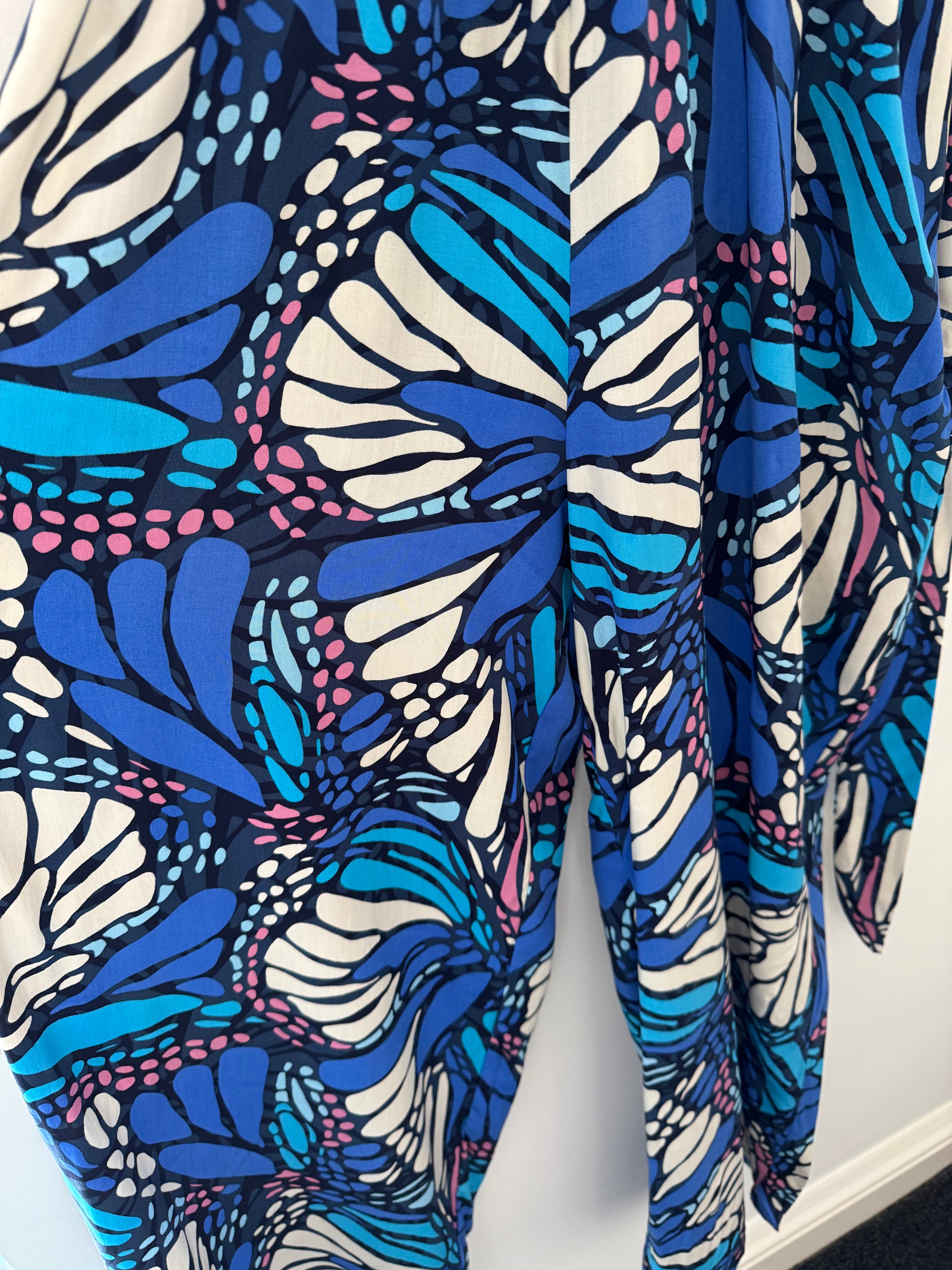 Butterfly Jumpsuit in Blue & Pink