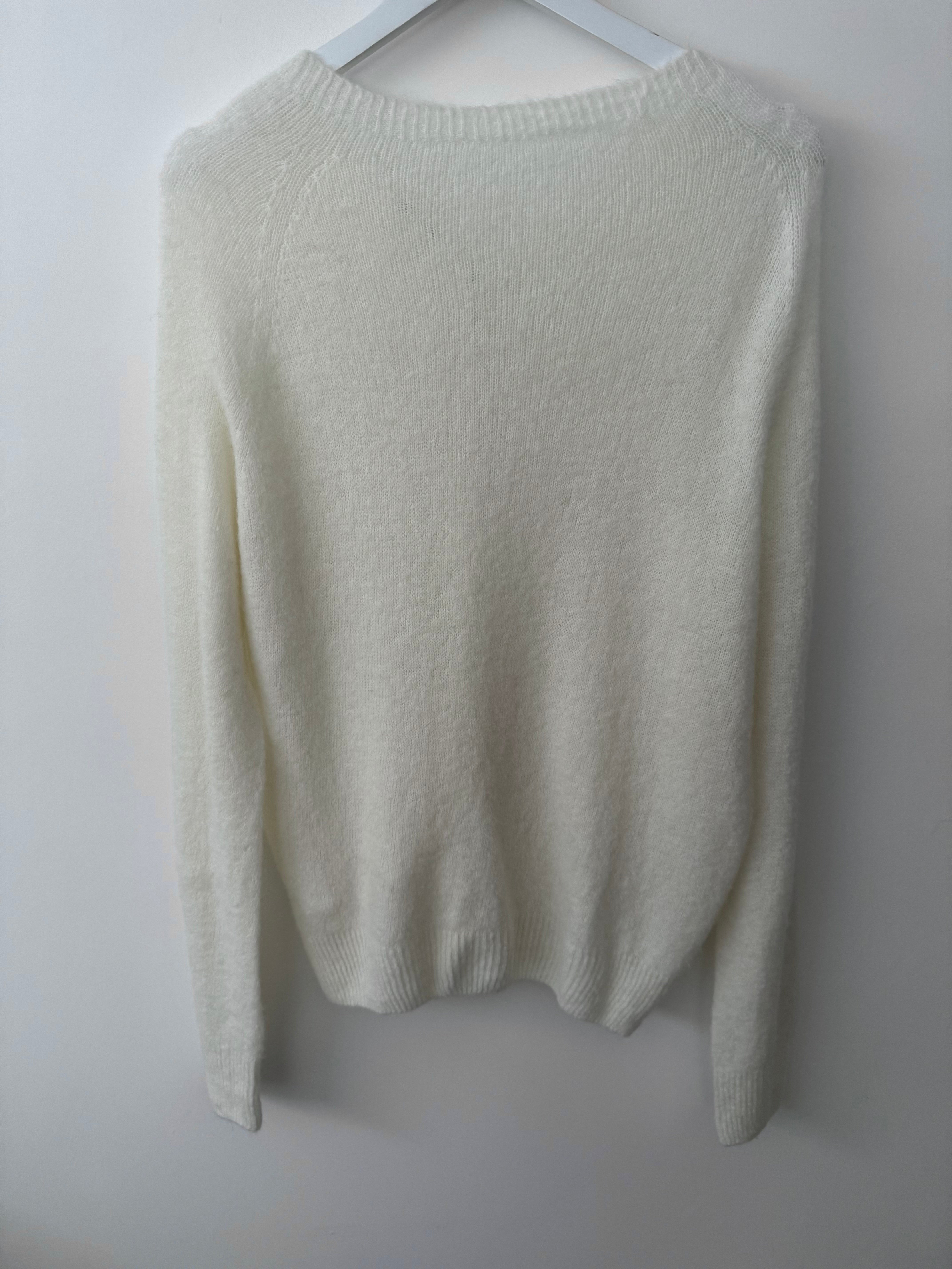 Softie Jumper with Button Neck in Ivory