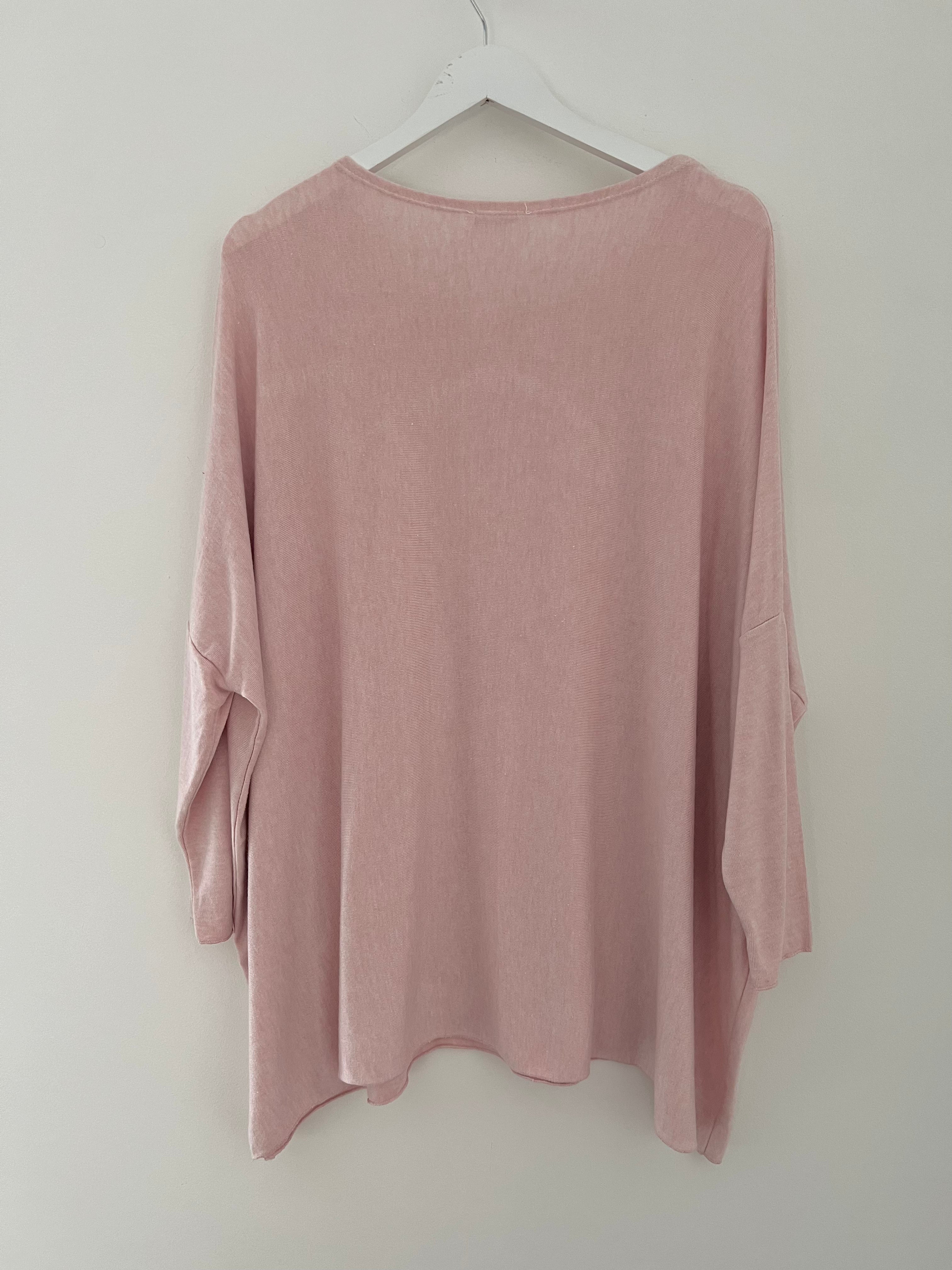Simple Oversized Jumper in Pale Pink