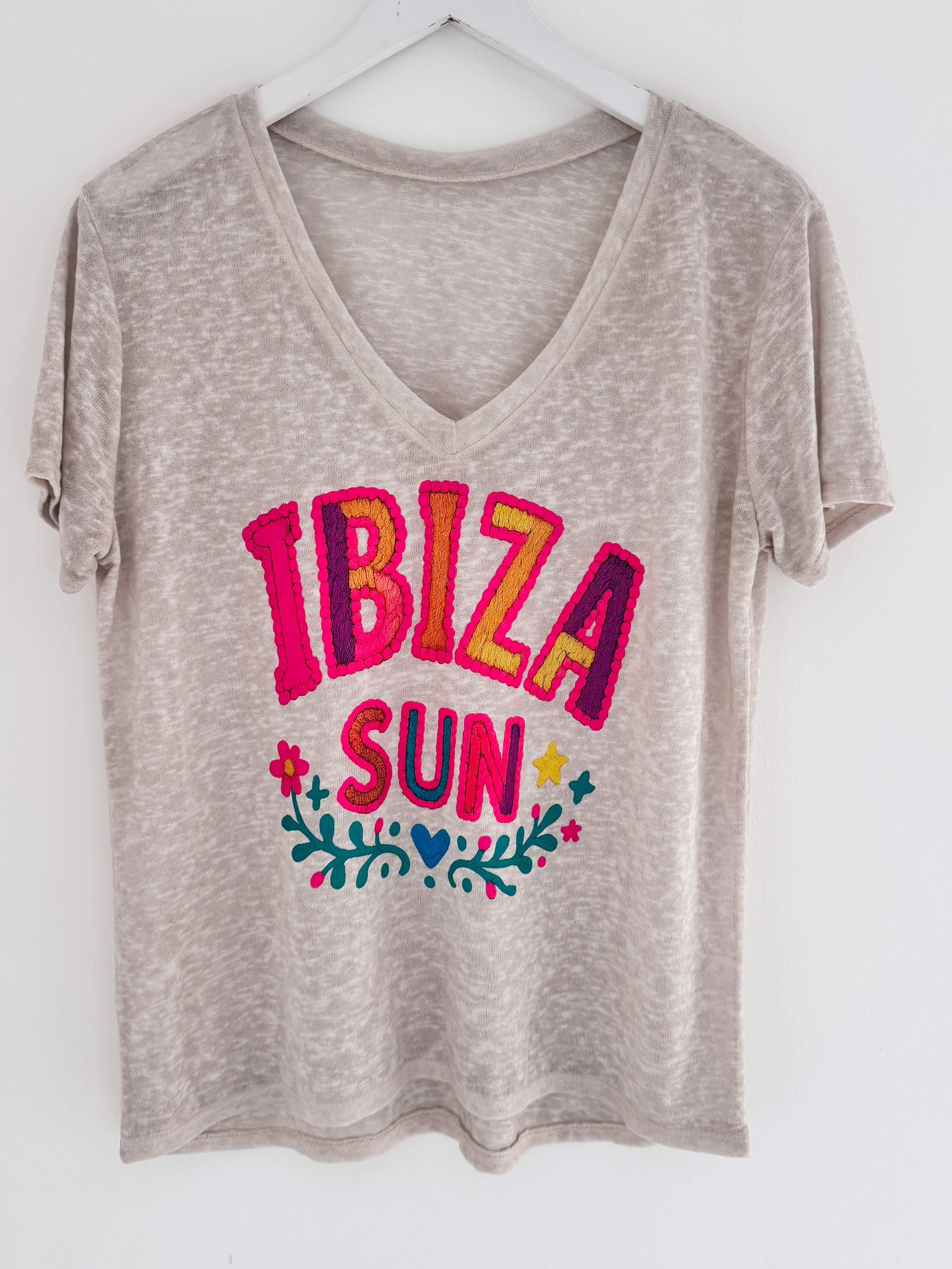 Ibiza Sun Tee in Stone