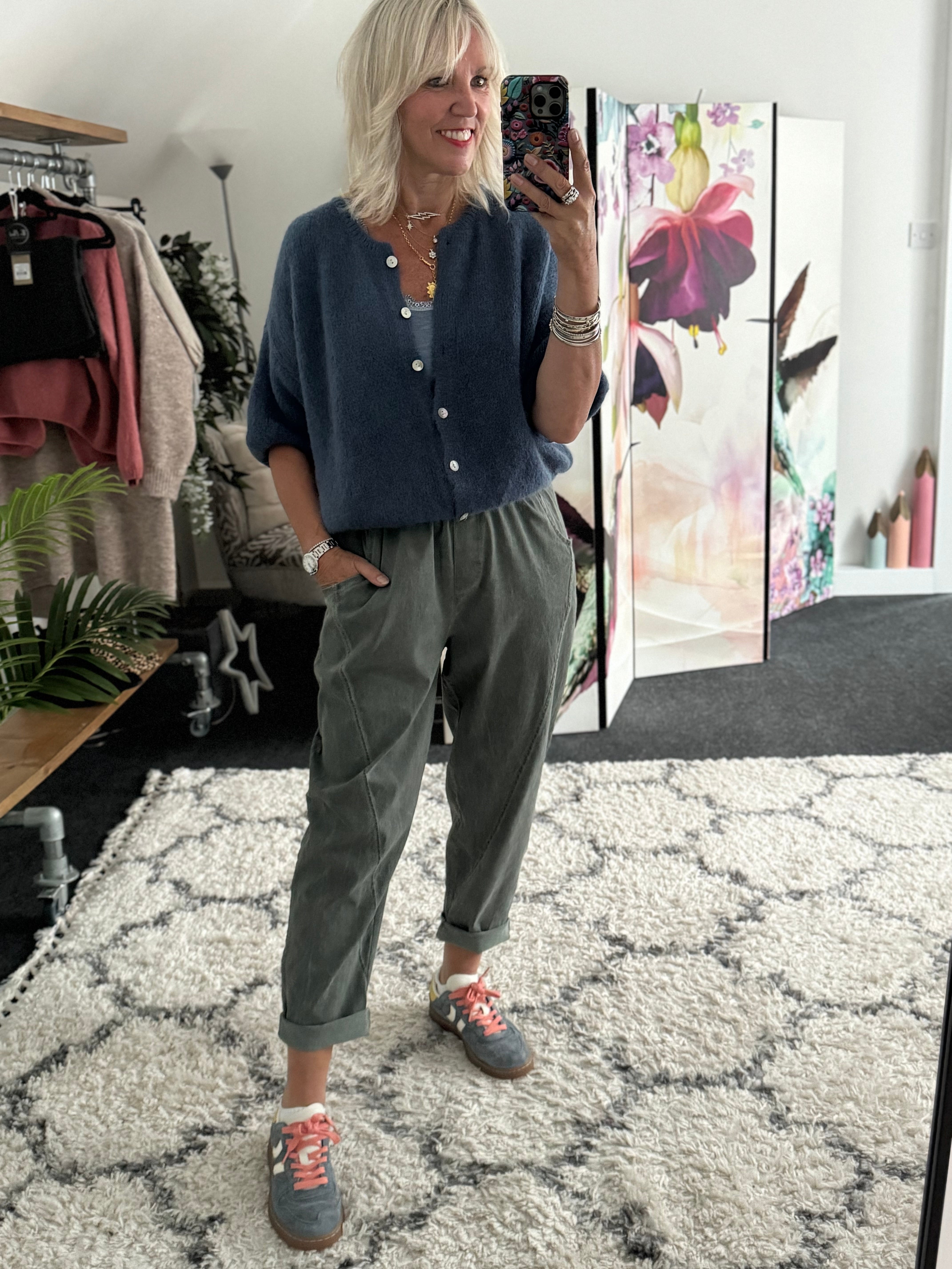 Engineered Boyfriend Joggers in Khaki