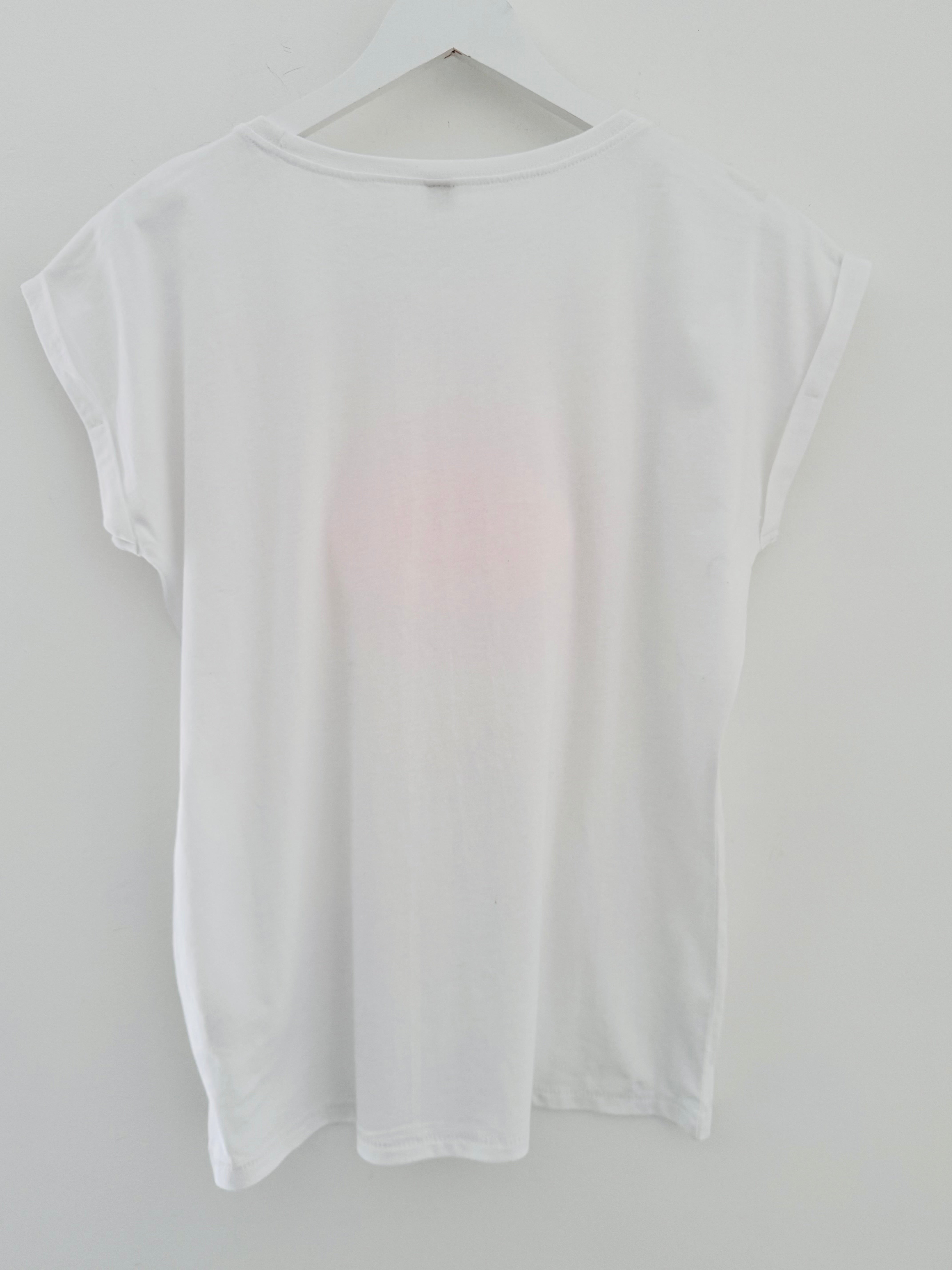 Lips Tee in White & Neon