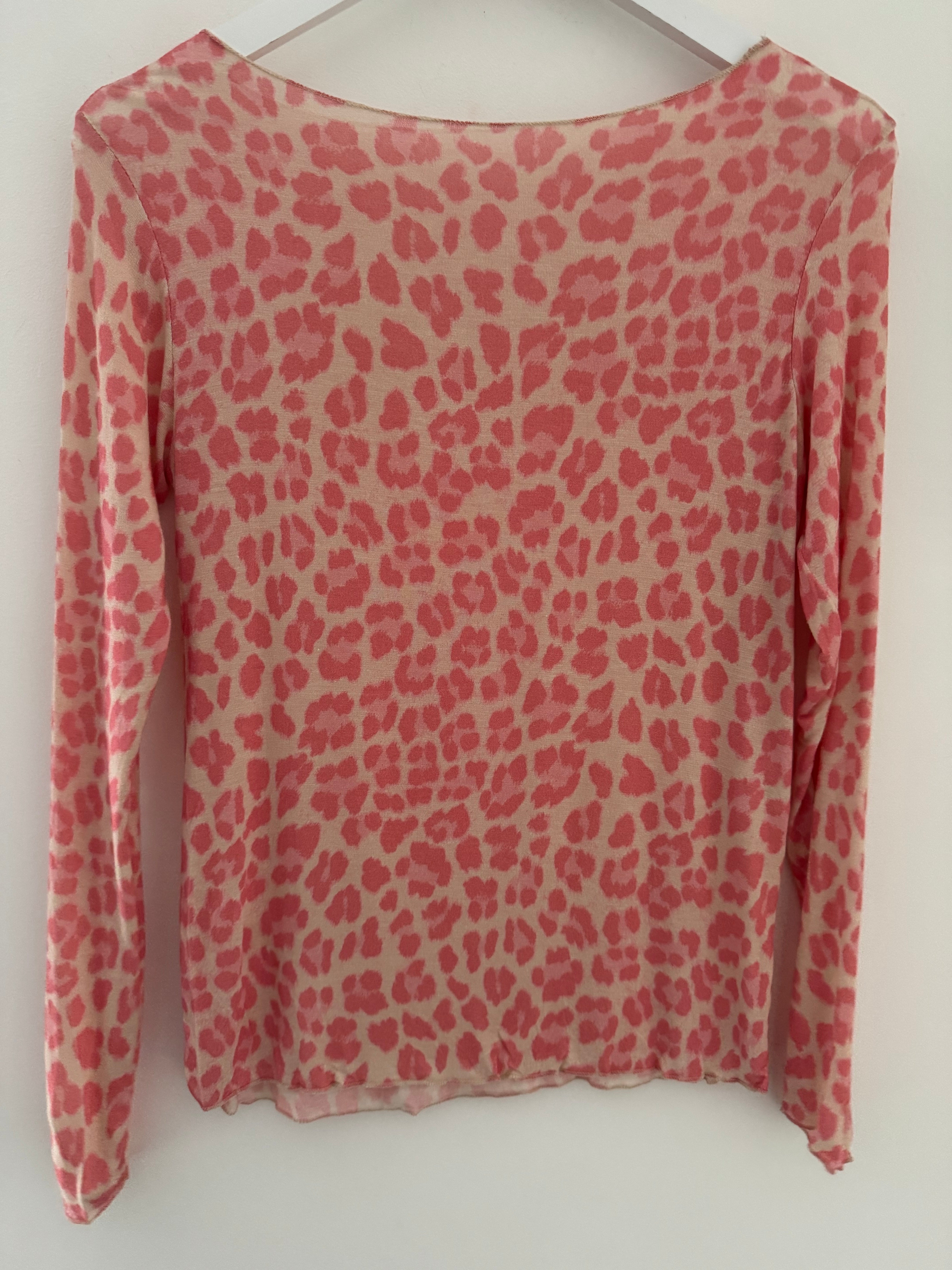 Ultrasoft Cashmere Blend Base Layer in Coral Pink Leopard