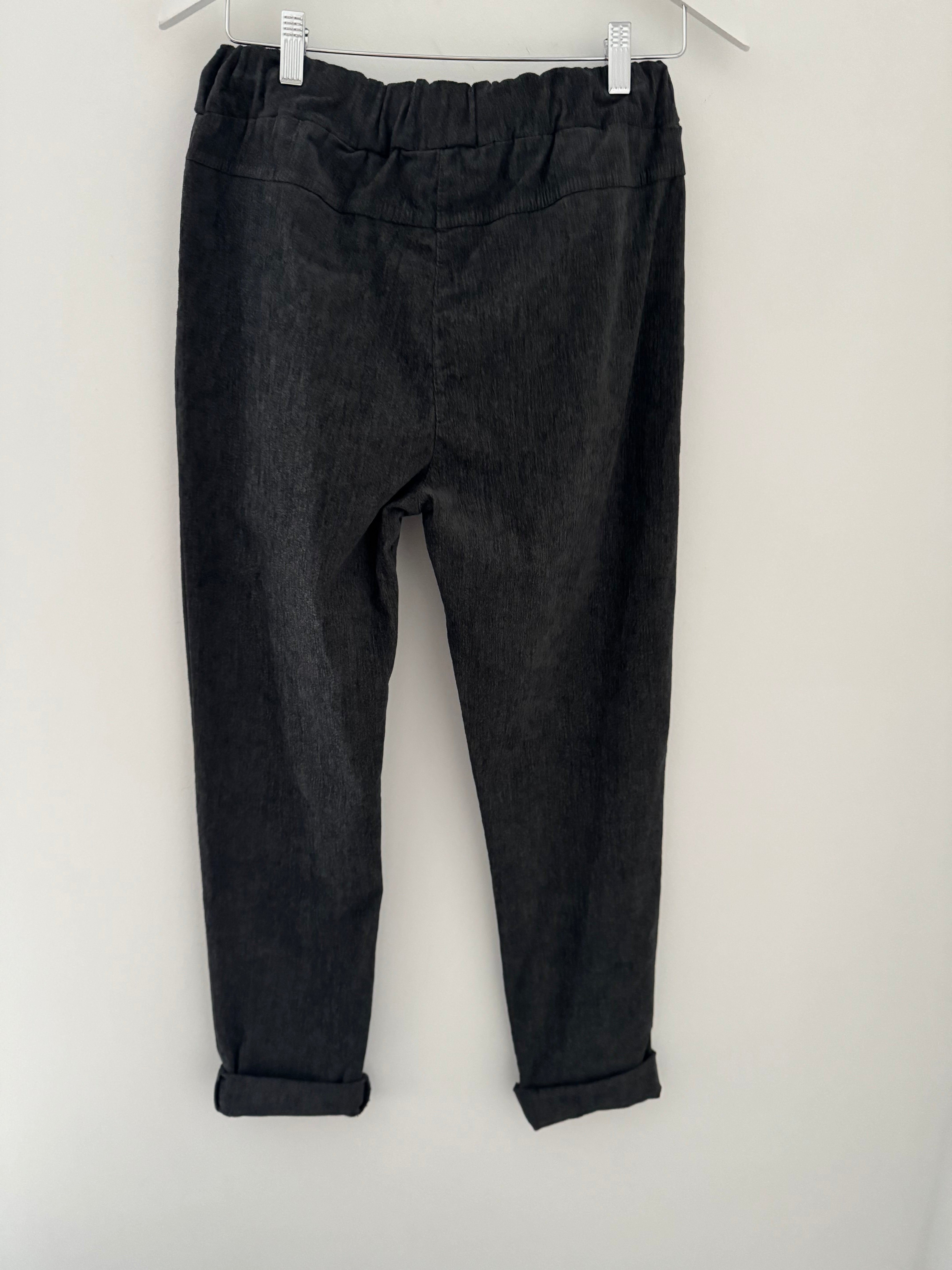 Needlecord Stretch Joggers in Charcoal