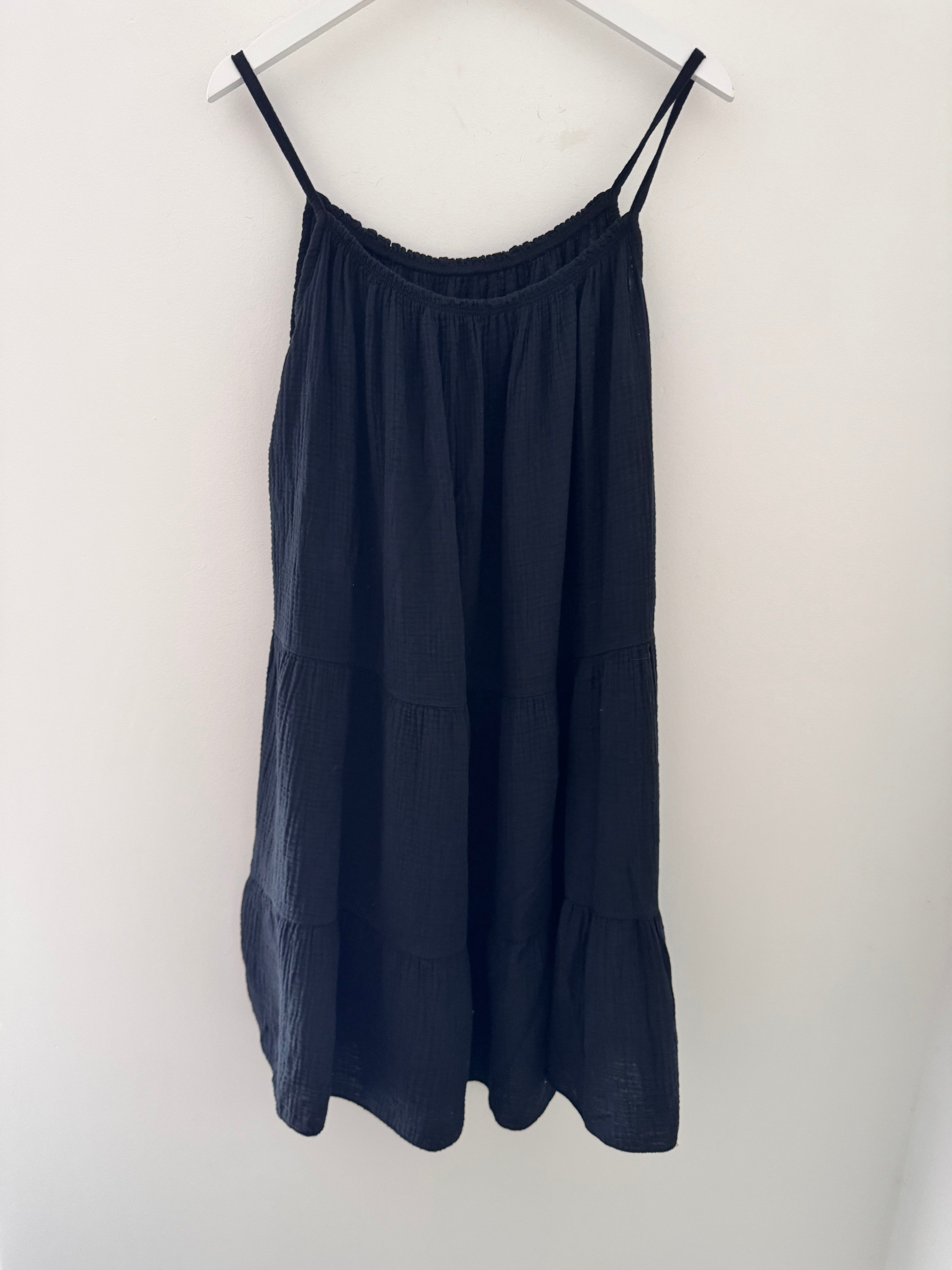 Cheesecloth Dress in Black