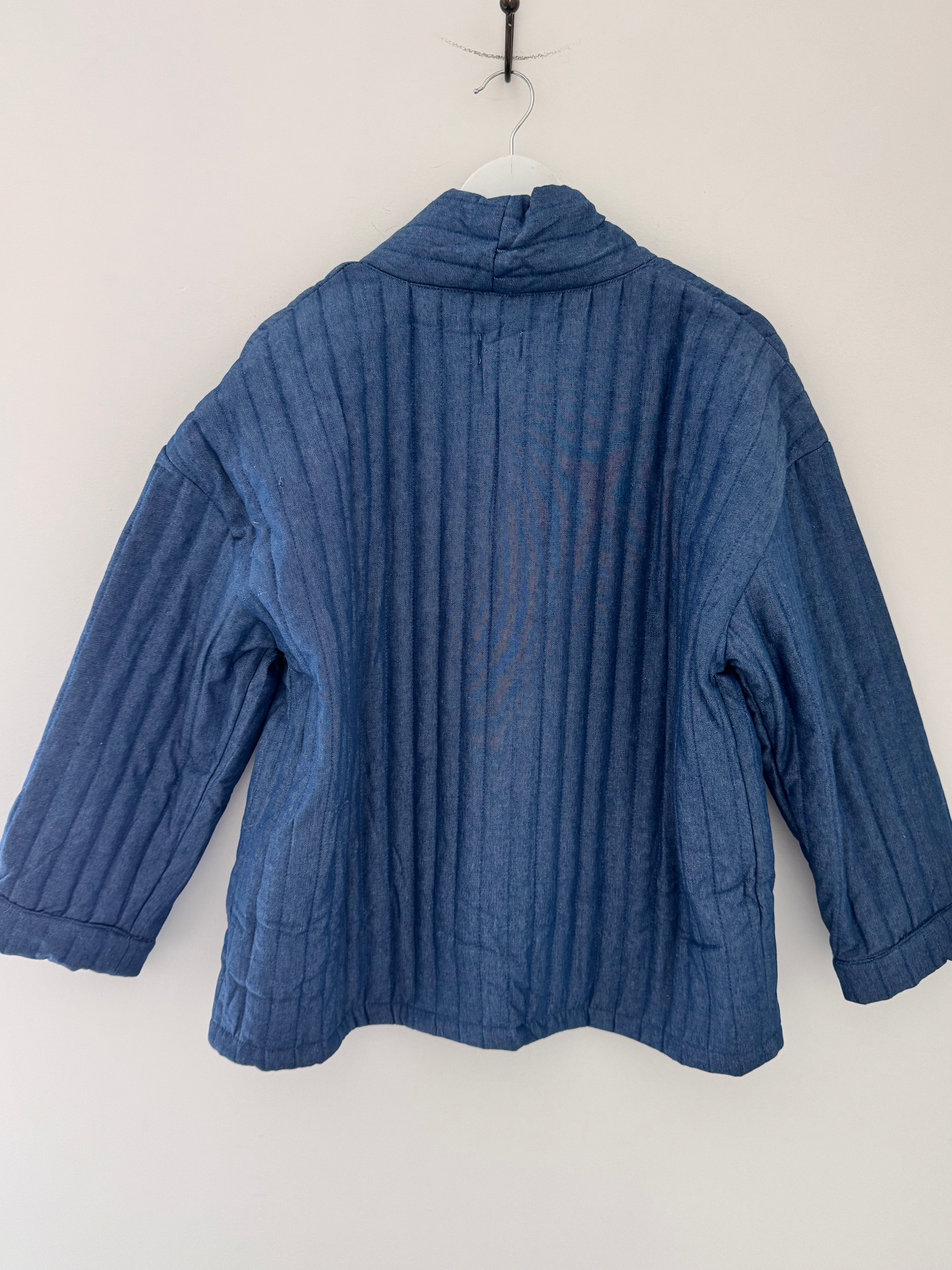 Quilted Kimono Jacket in Chambray