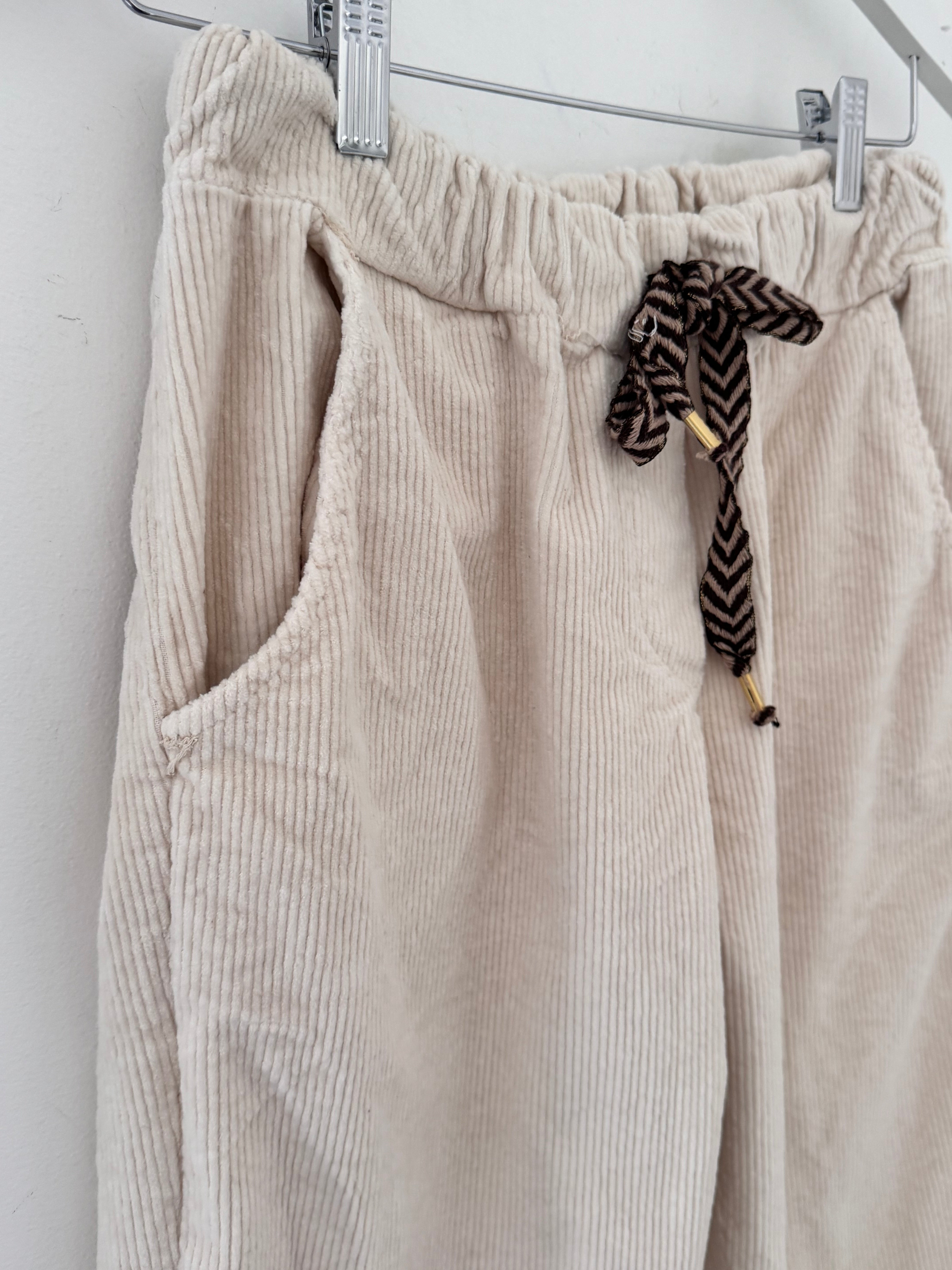 Luxe Cord Joggers in Ecru