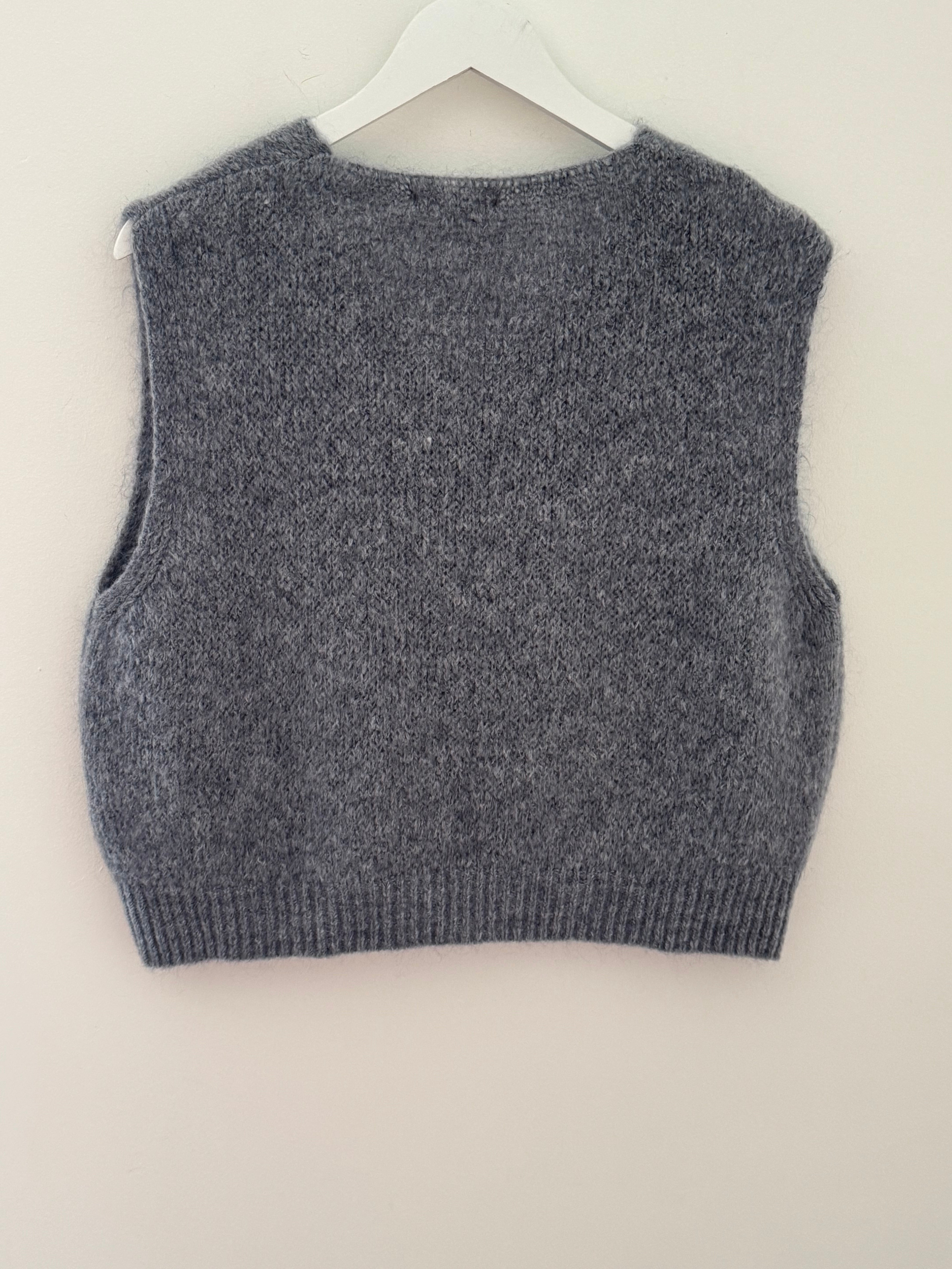 Neat Mohair Tank in Charcoal
