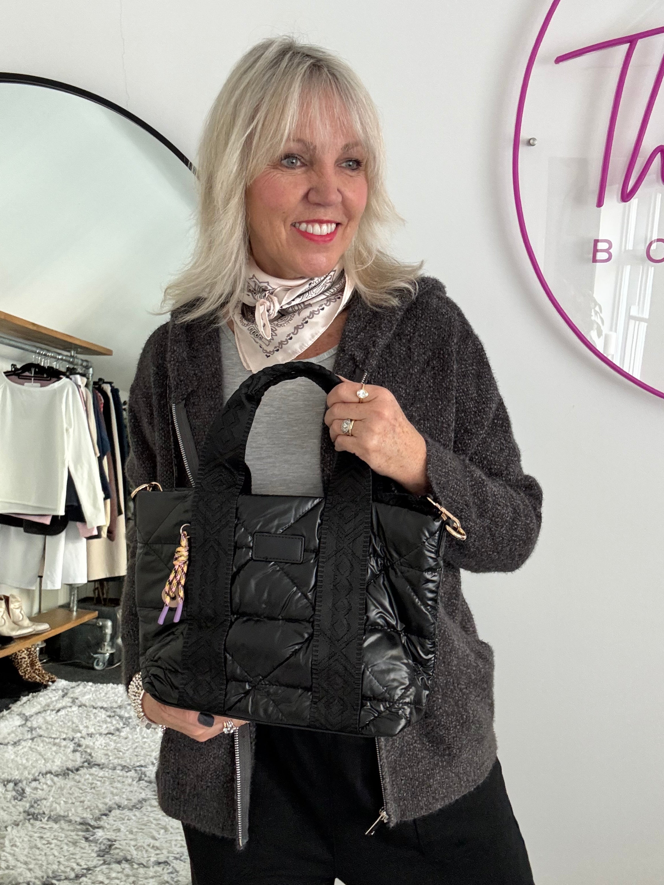 Crossbody Quilted Bag in Black