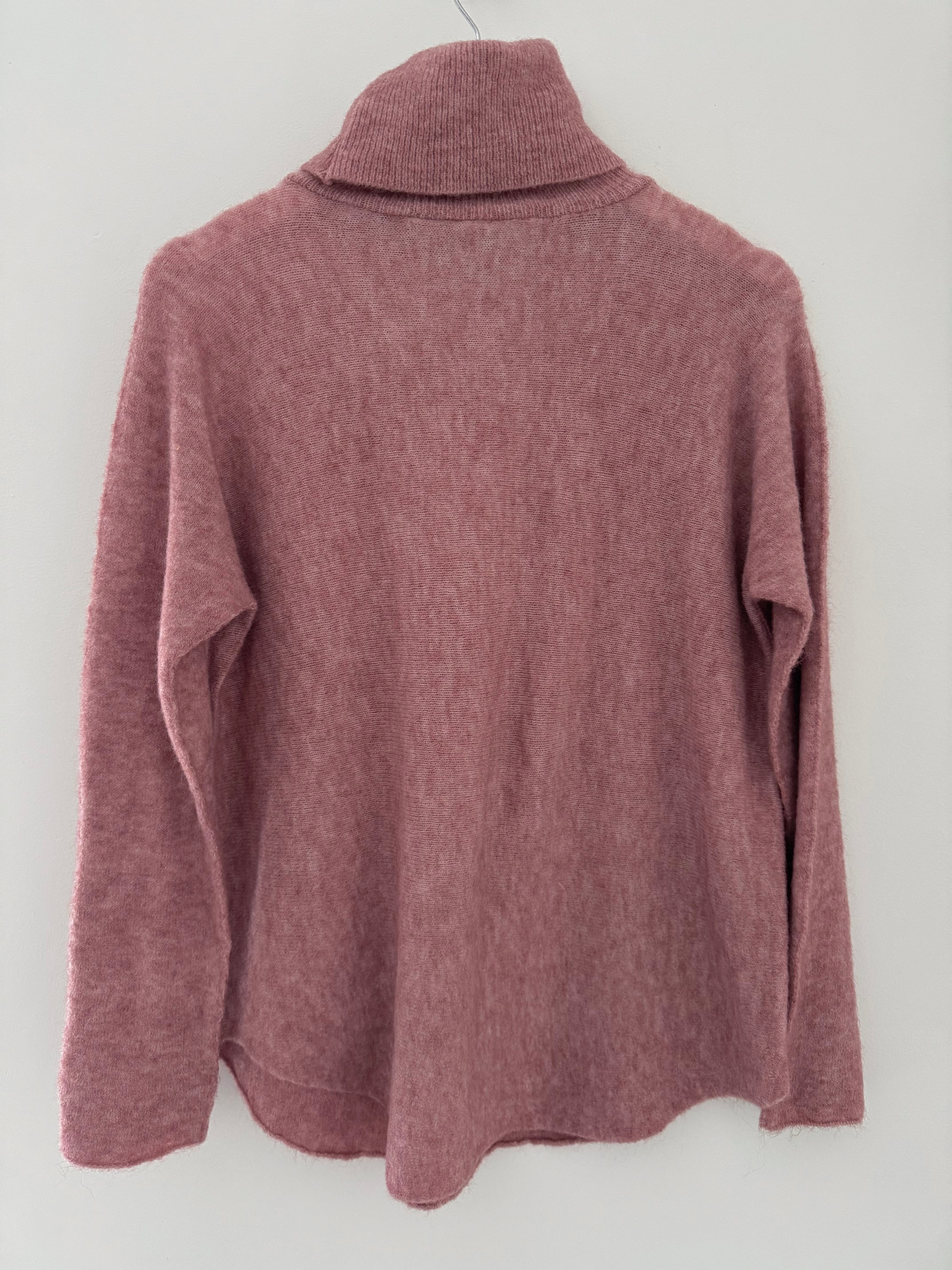 Simple Roll Neck Jumper in Pink