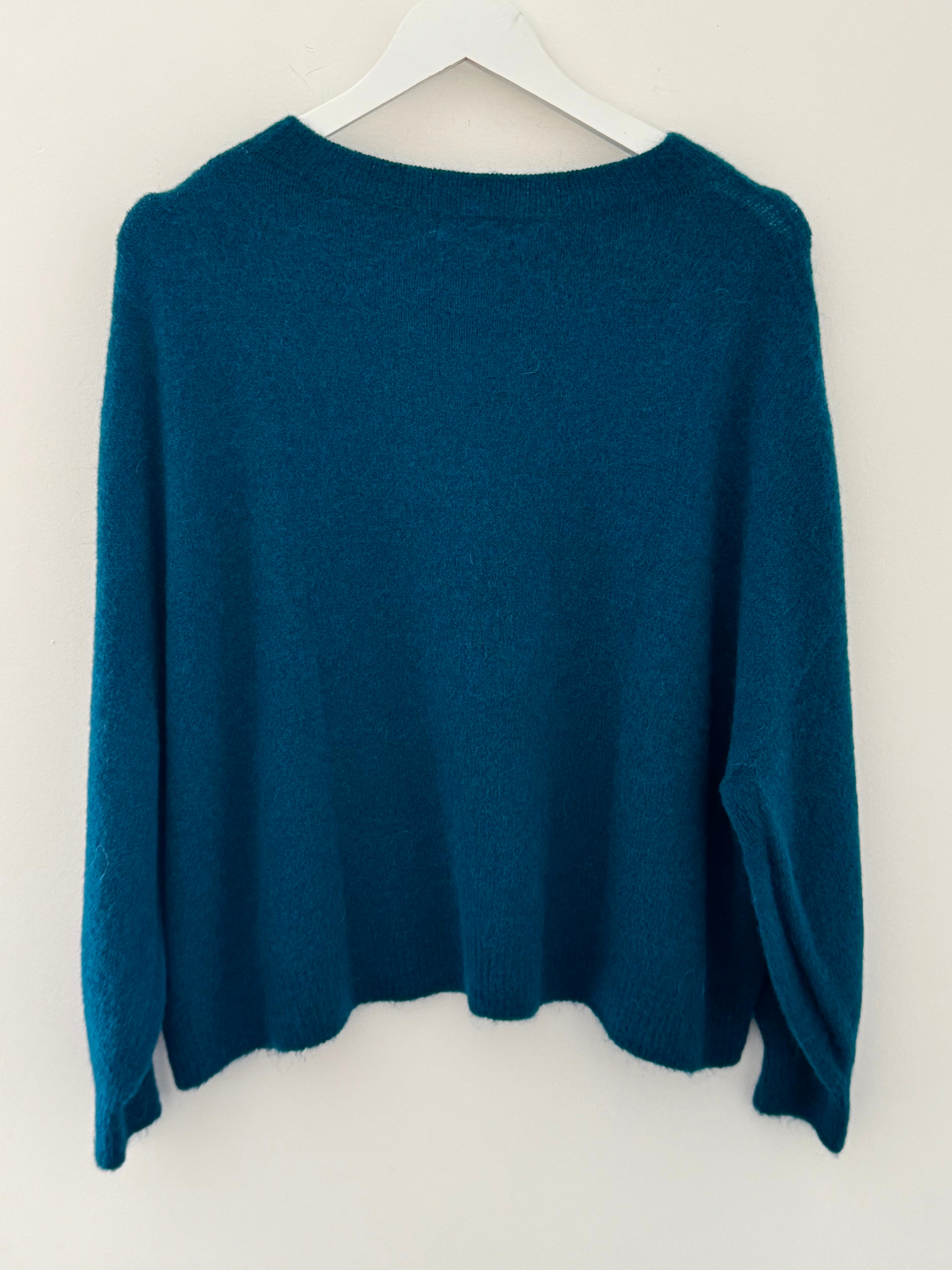 Luxe Slouchy Alpaca Jumper in Teal