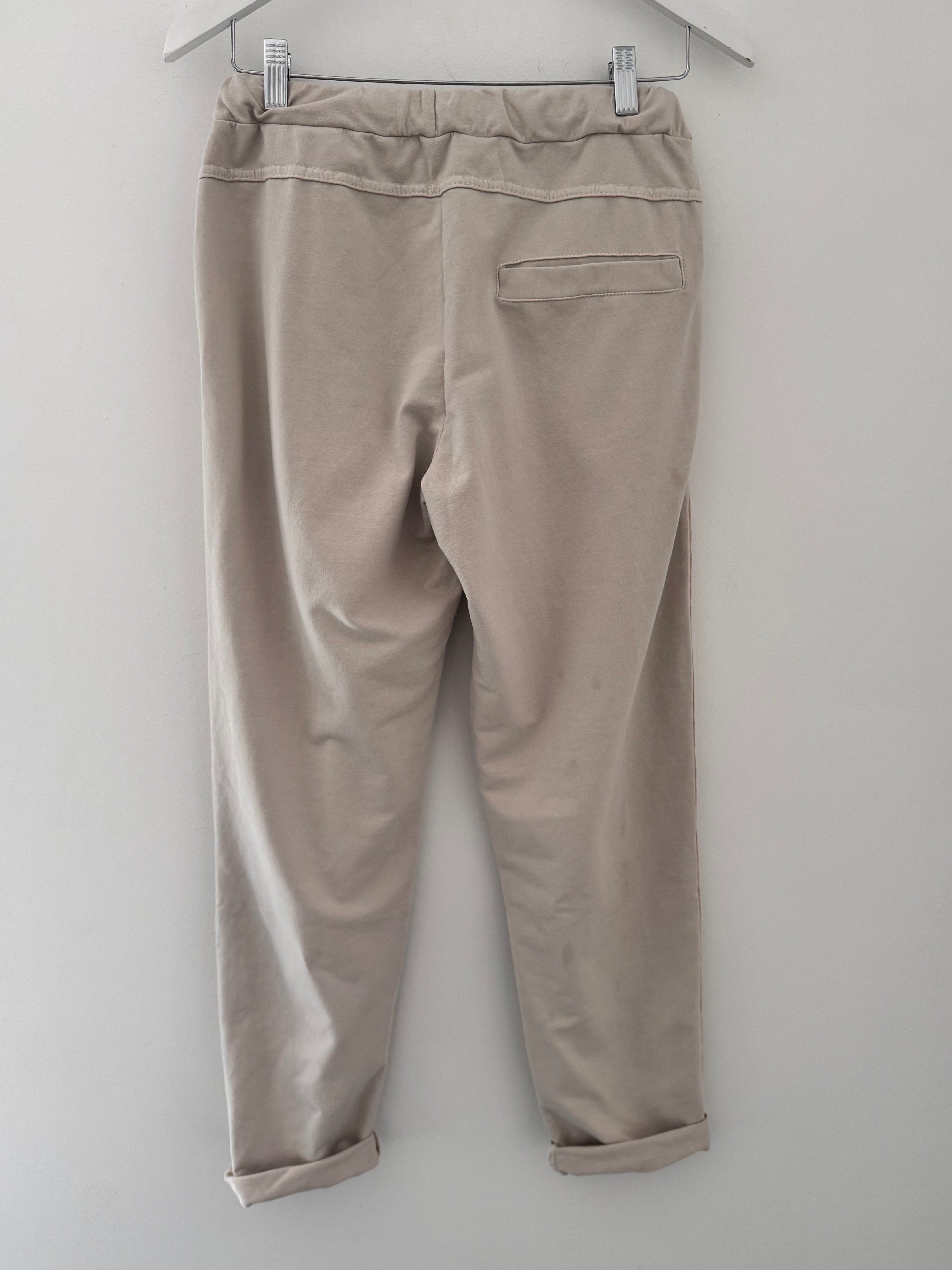 Jersey Stretch Joggers in Stone