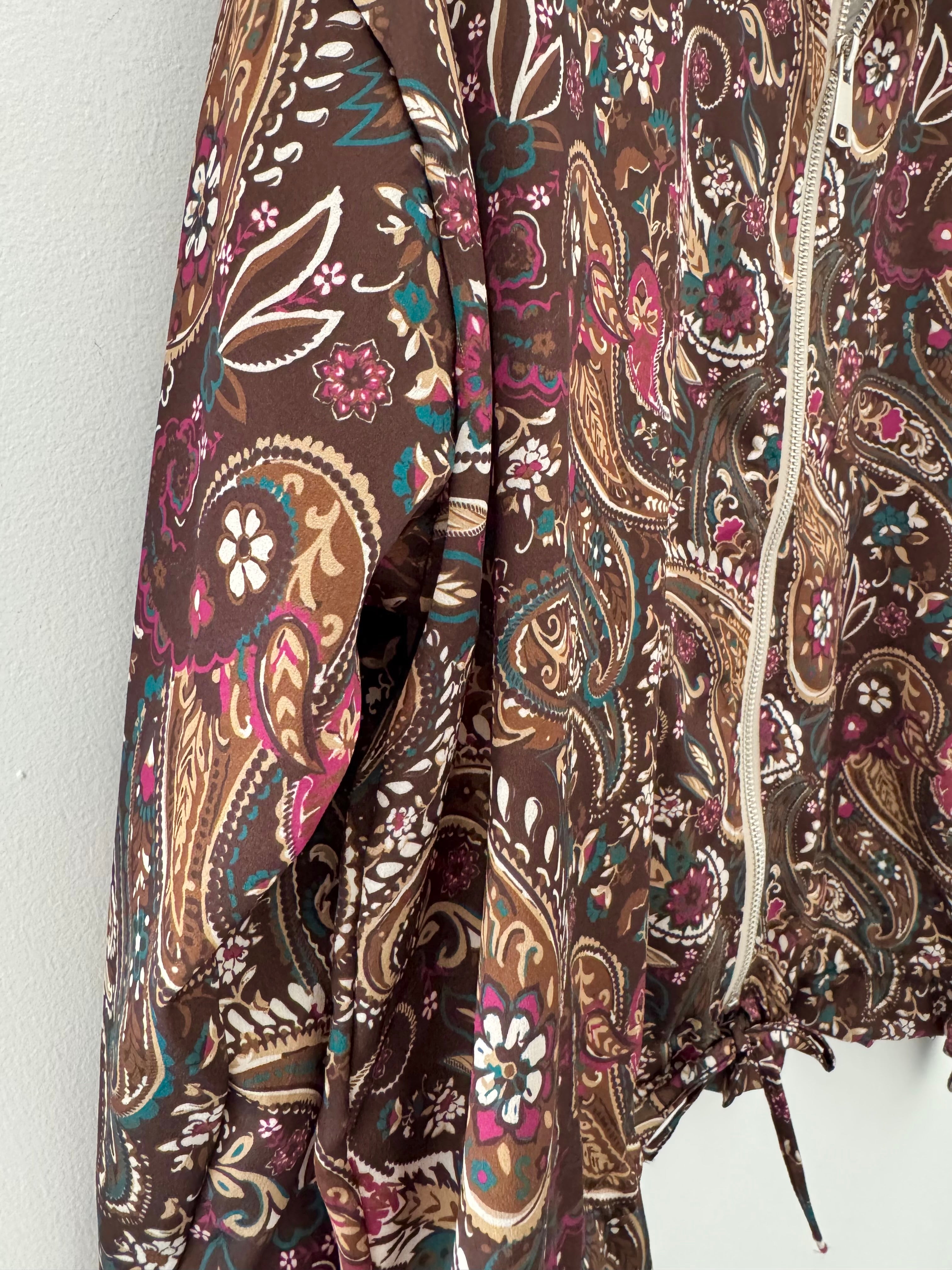 Silky Paisley Bomber Jacket