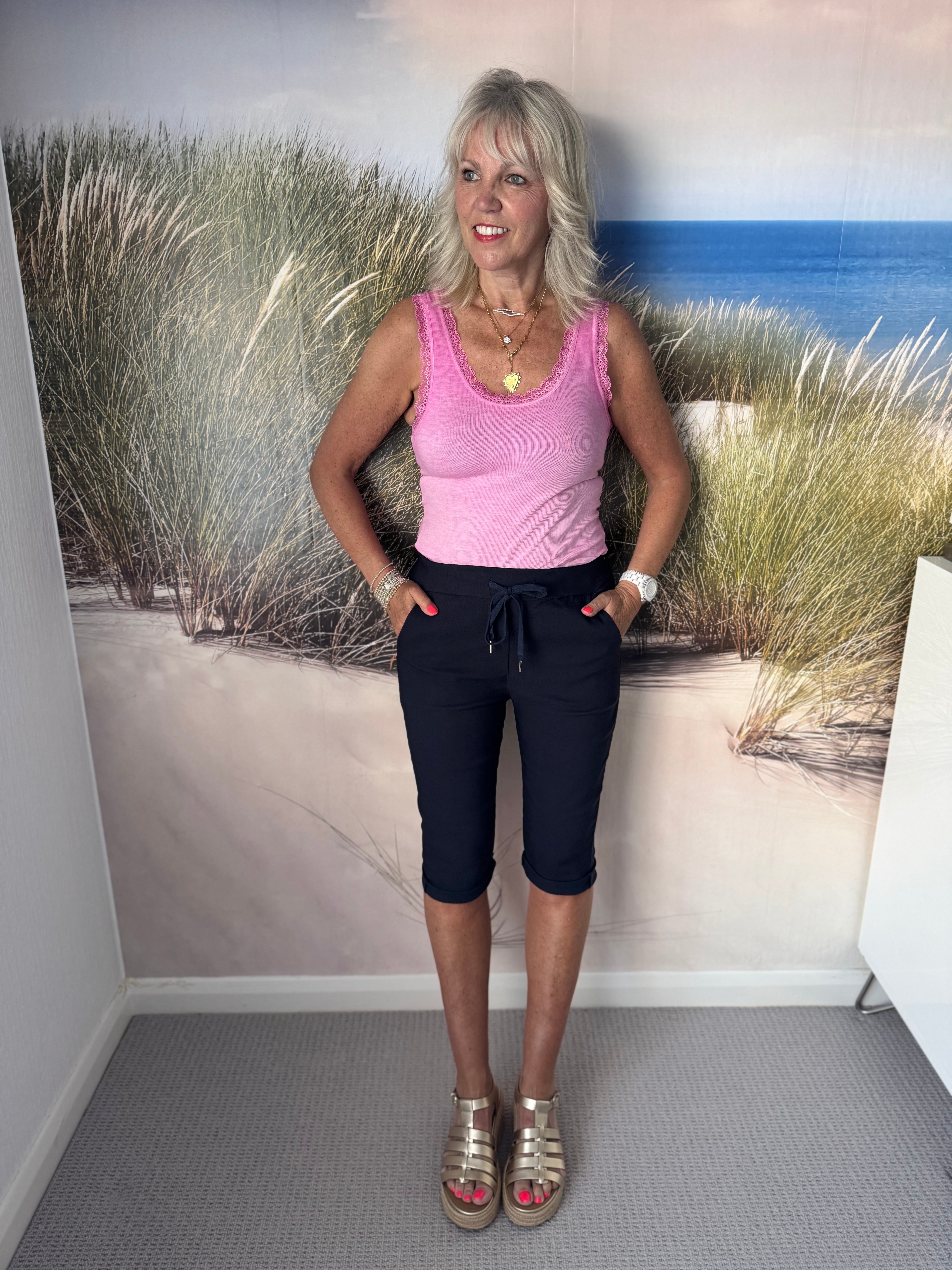 Luxe Ribbed Vest in Pink