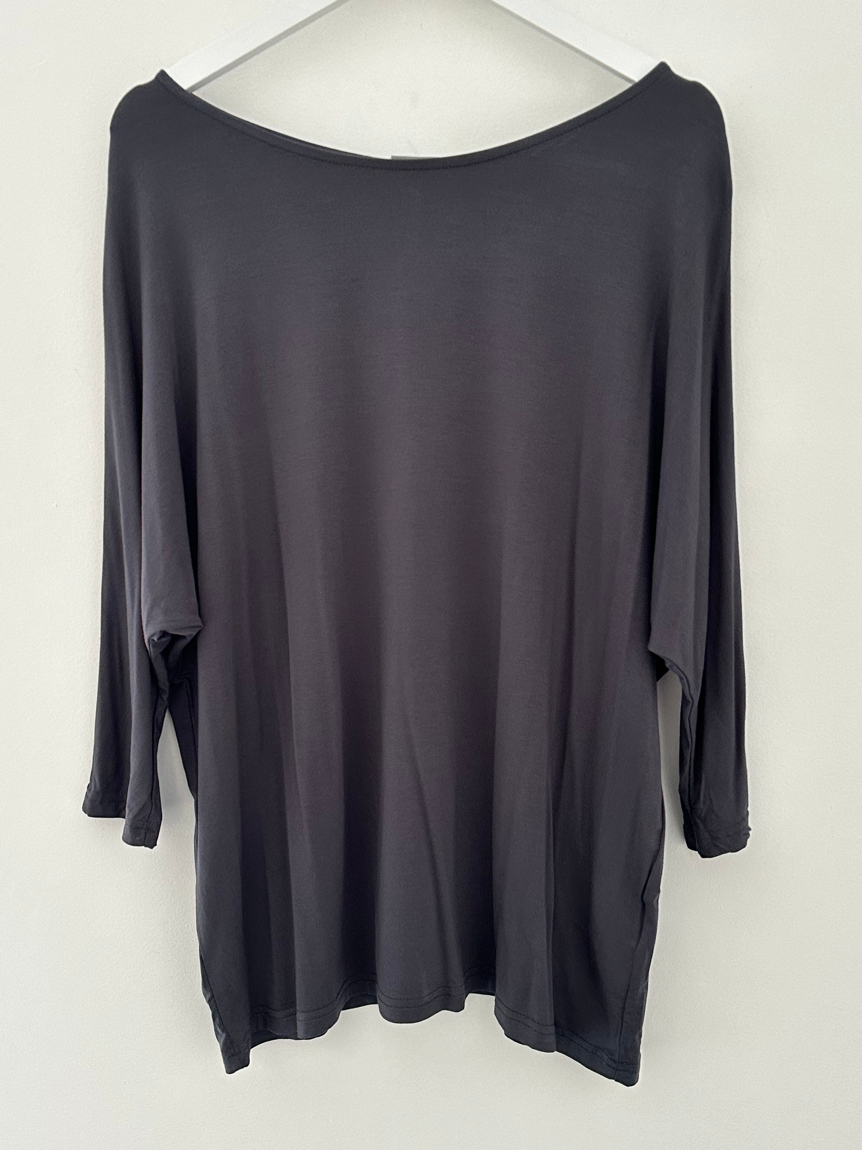 Bamboo Jersey Batwing Top in Slate