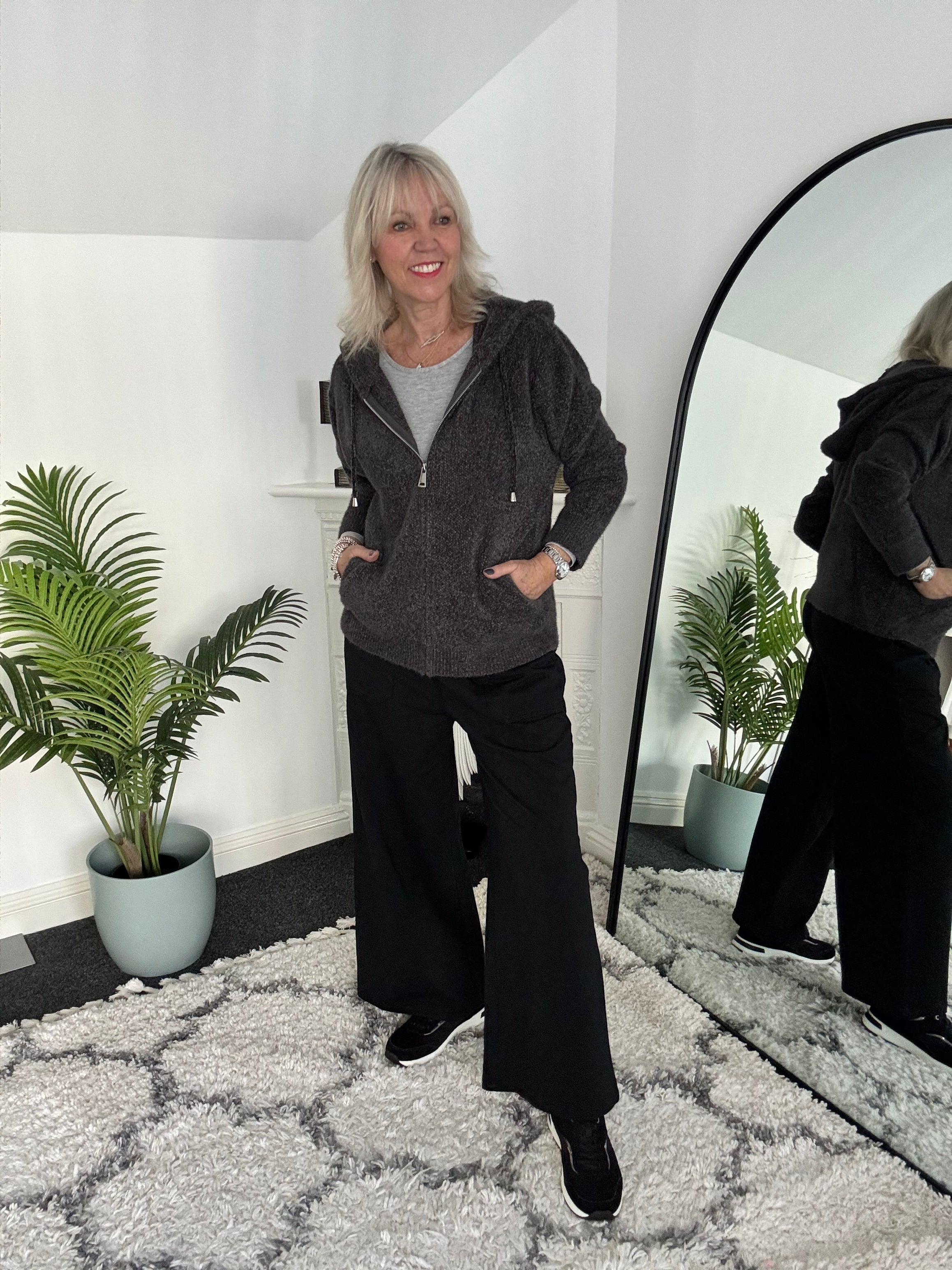 Stretch Jersey Trousers in Black