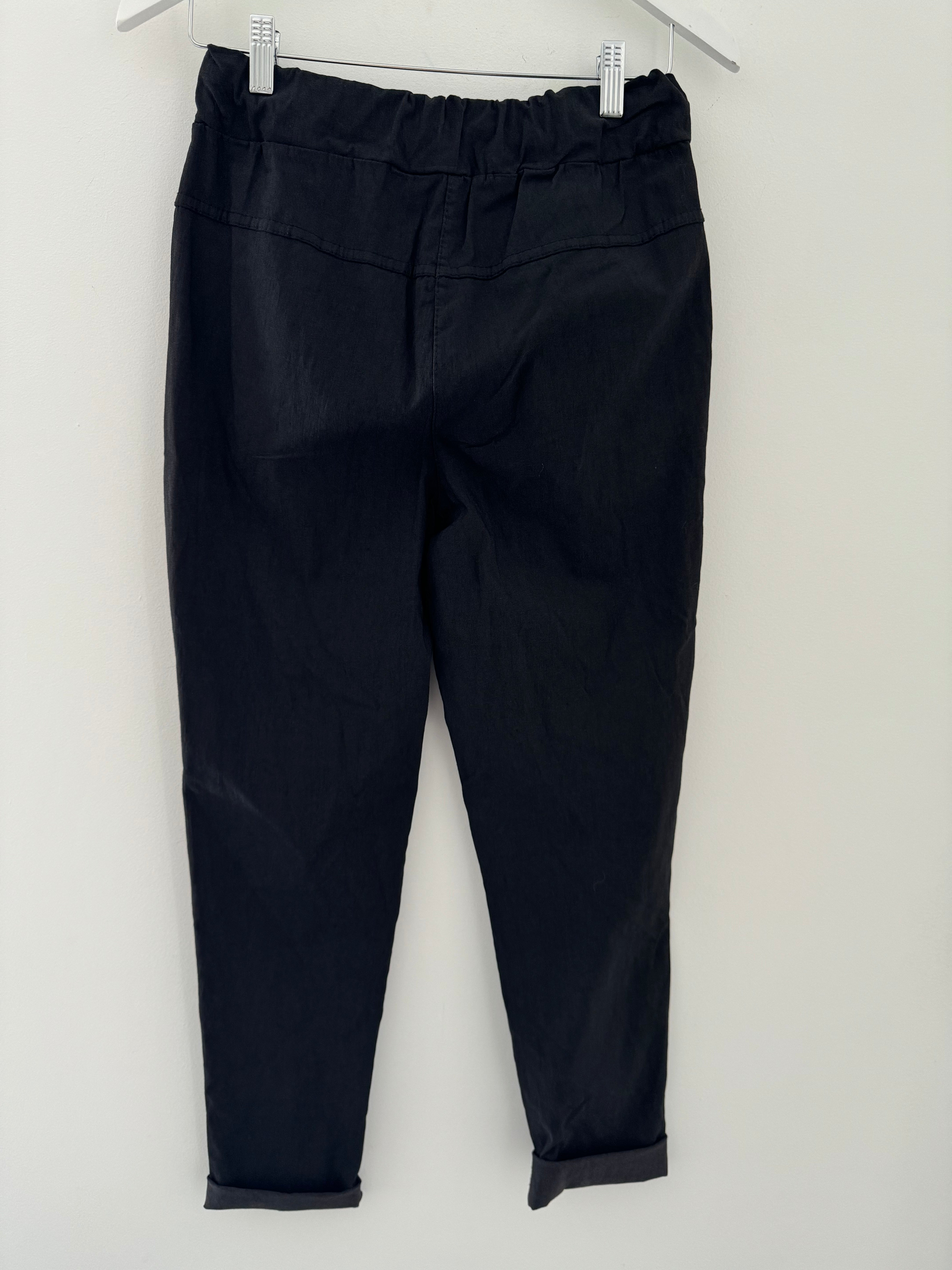 Super Stretch Plain Tie Joggers in Black