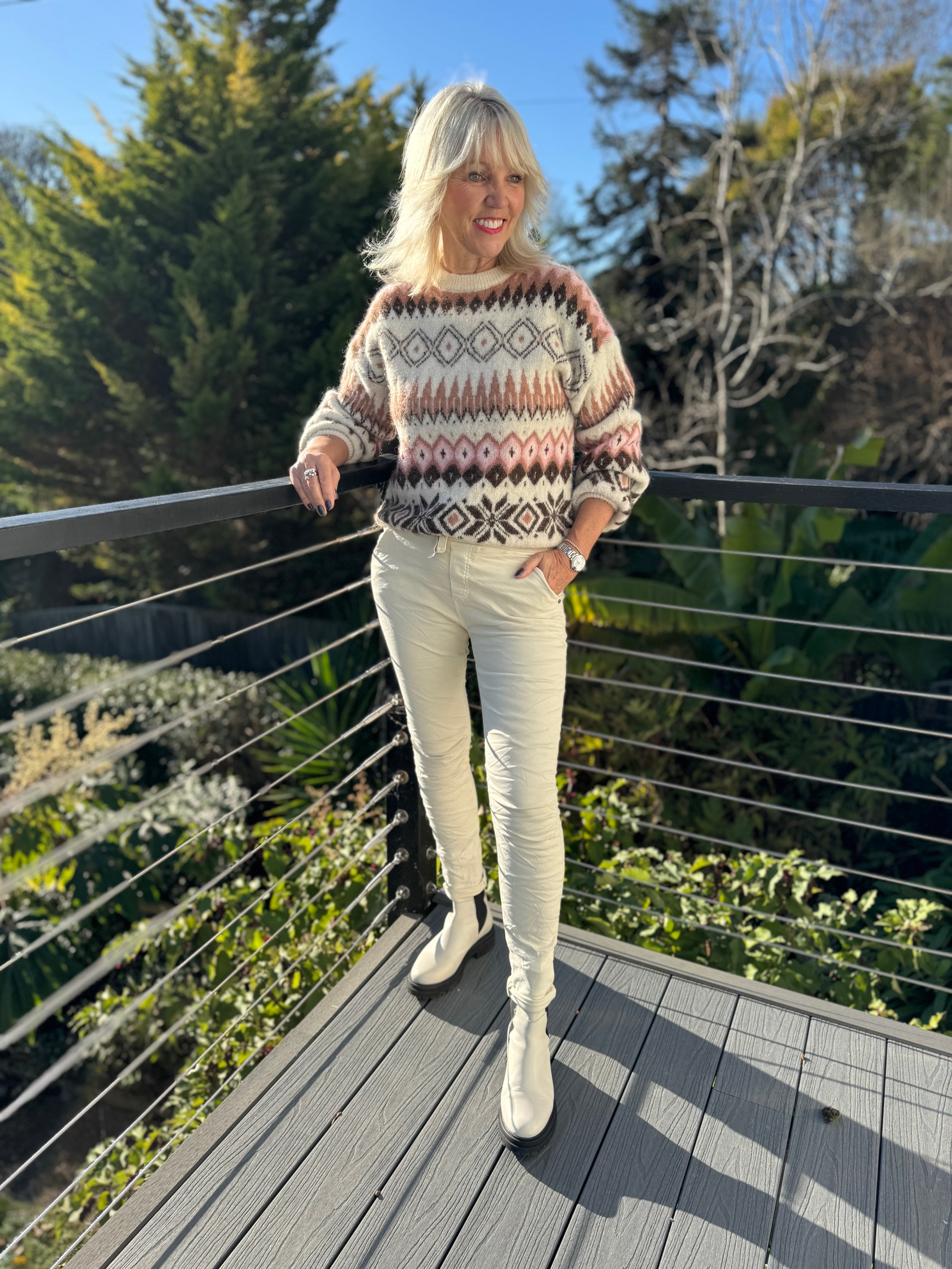 Jean Joggers in Ecru