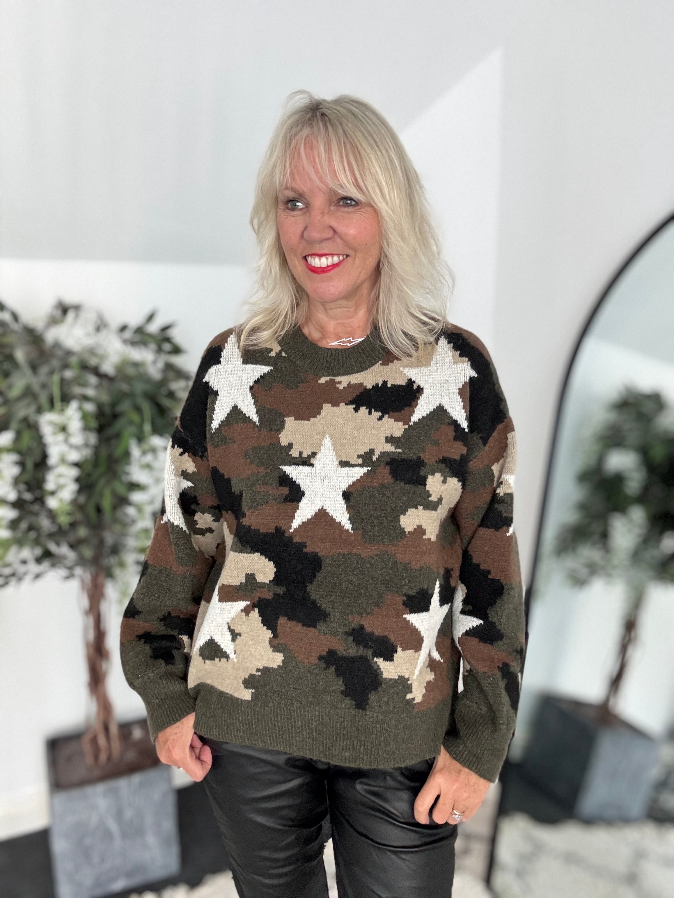 Khaki Camo Jumper with Stars