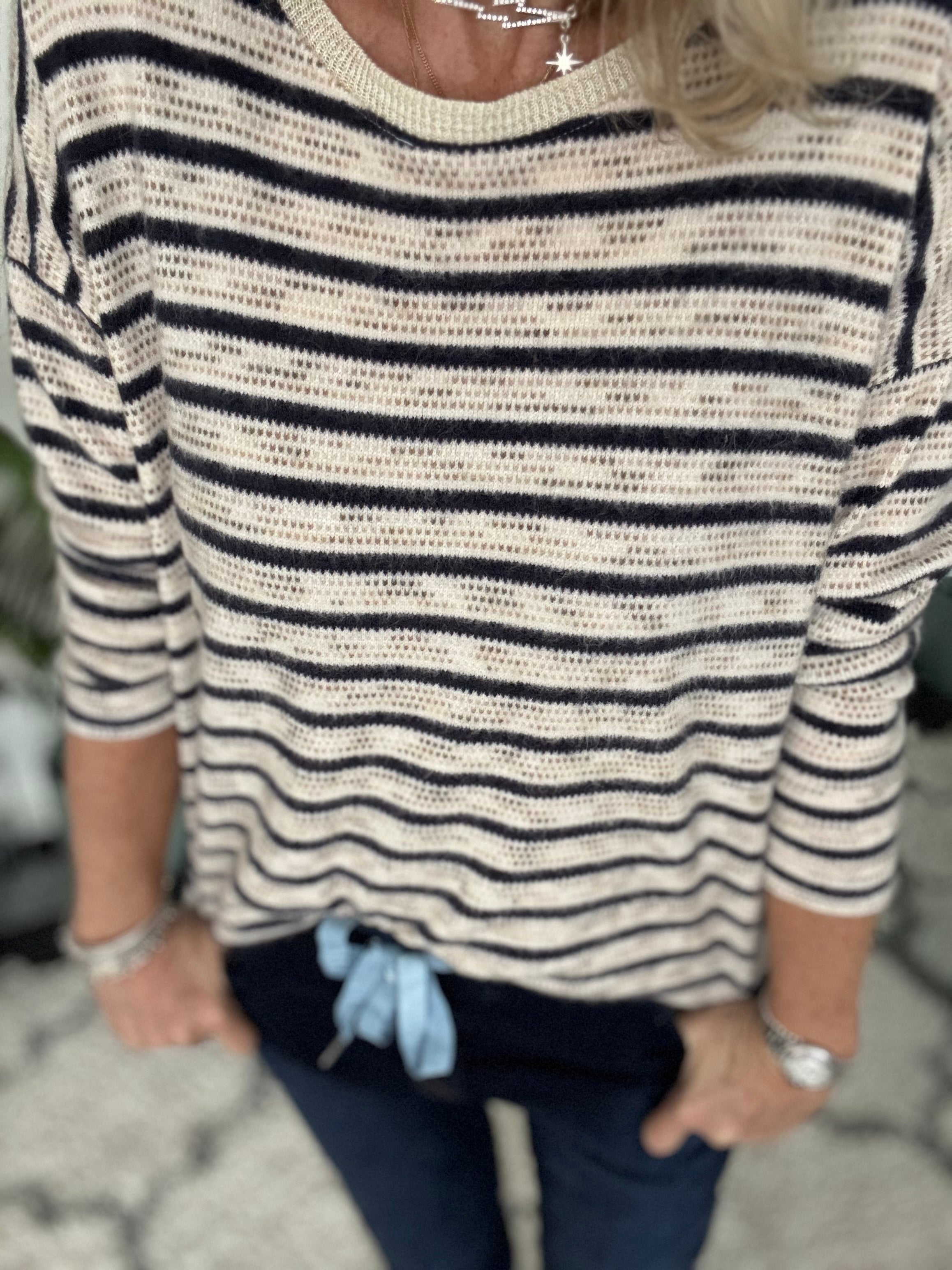 Softie Stripe Jumper in Ink & Ecru